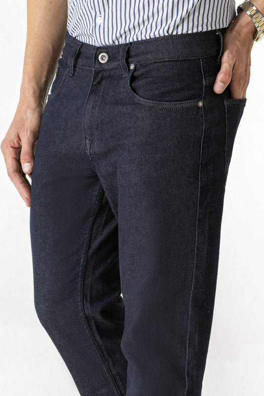Loose Ankle Indigo Colour Regular Five Pocket Jeans