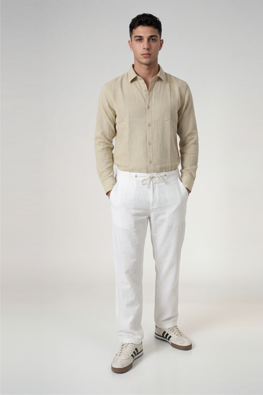 Olive Green Double Cloth Solid Shirt – Regular Fit