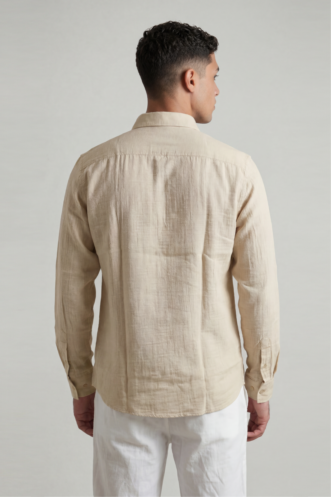 Olive Green Double Cloth Solid Shirt – Regular Fit