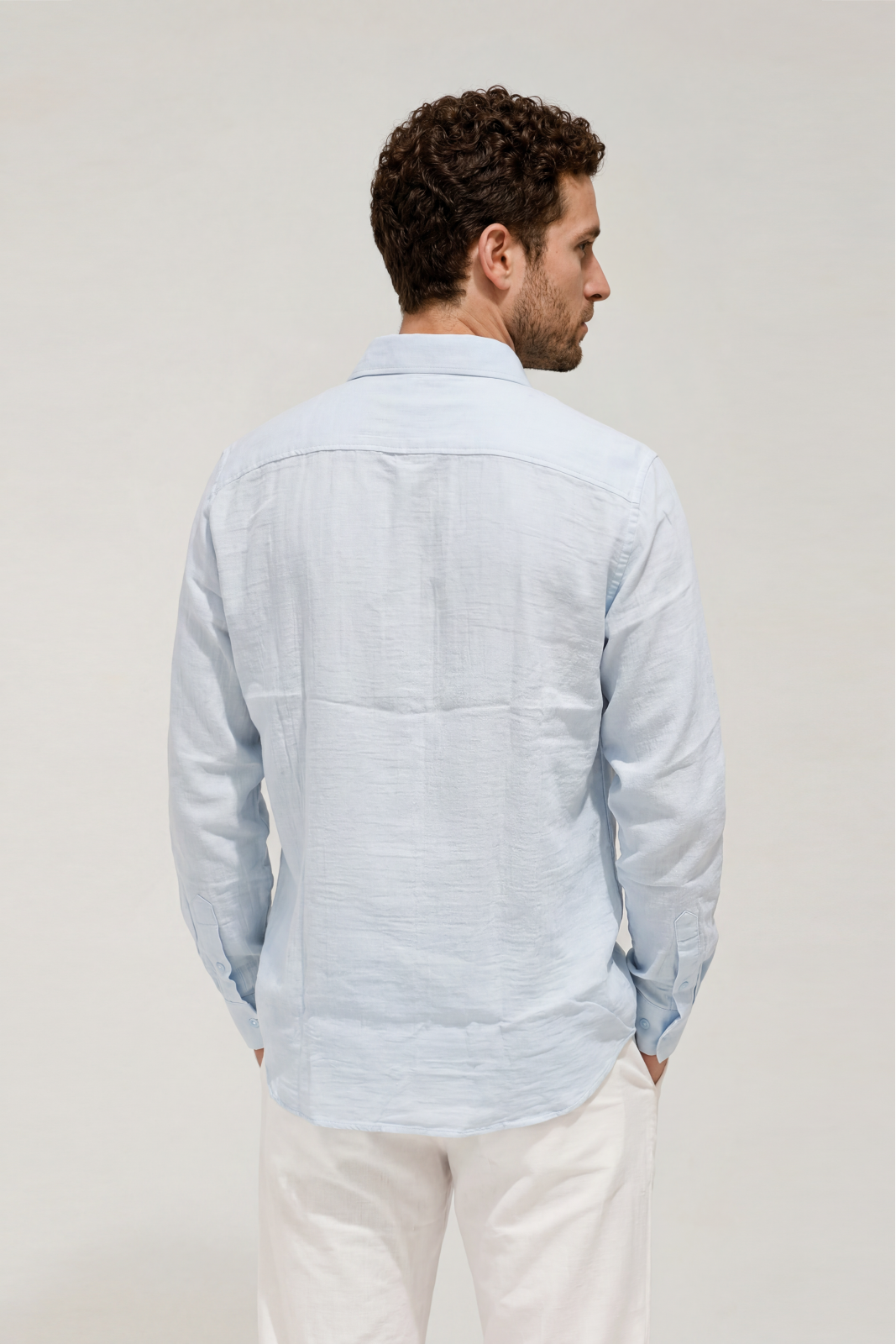 Sky Blue Double Cloth Solid Shirt – Regular Fit