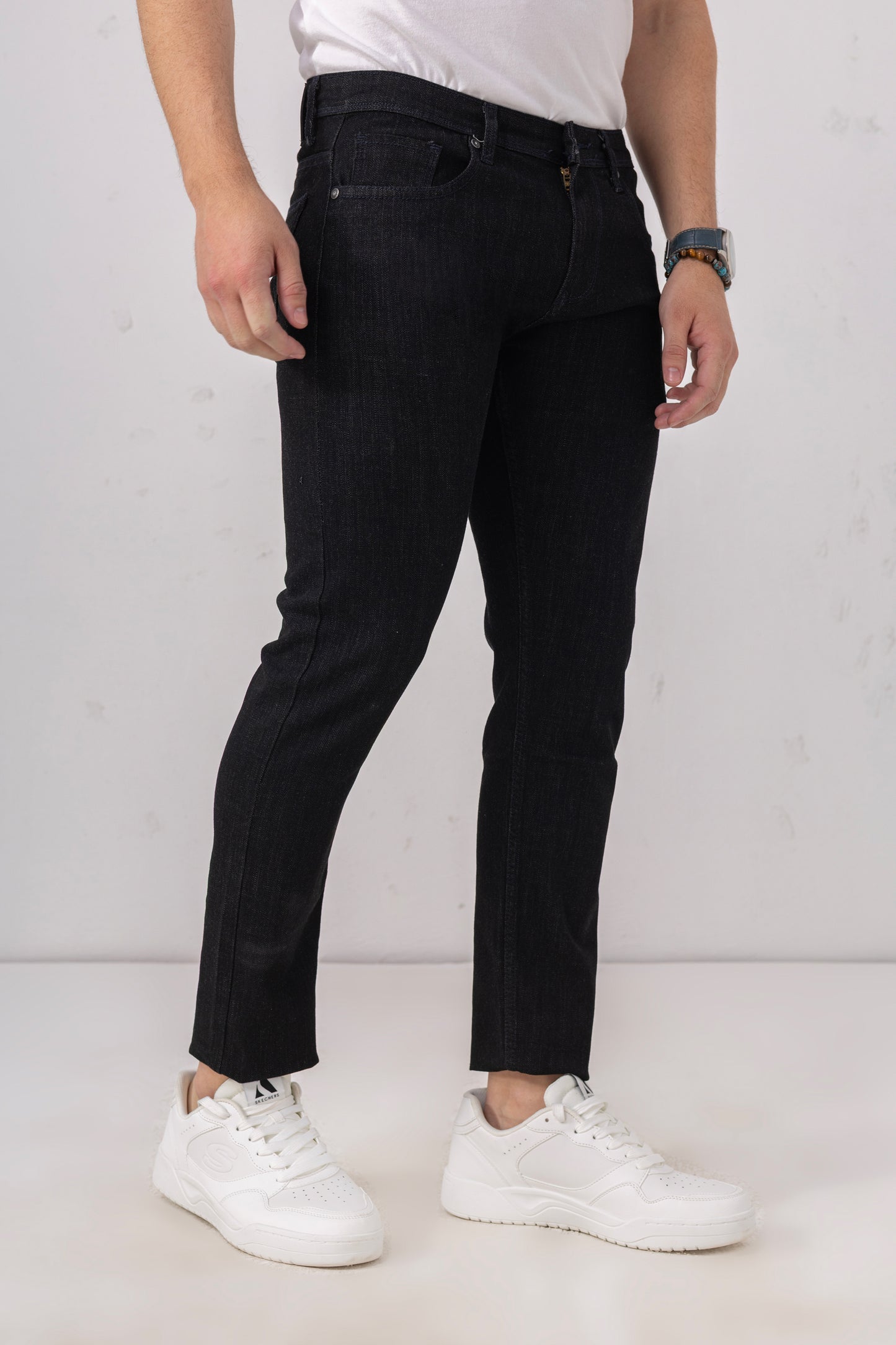 Midnight Armor – Jet Black Slim Fit Jeans for Men