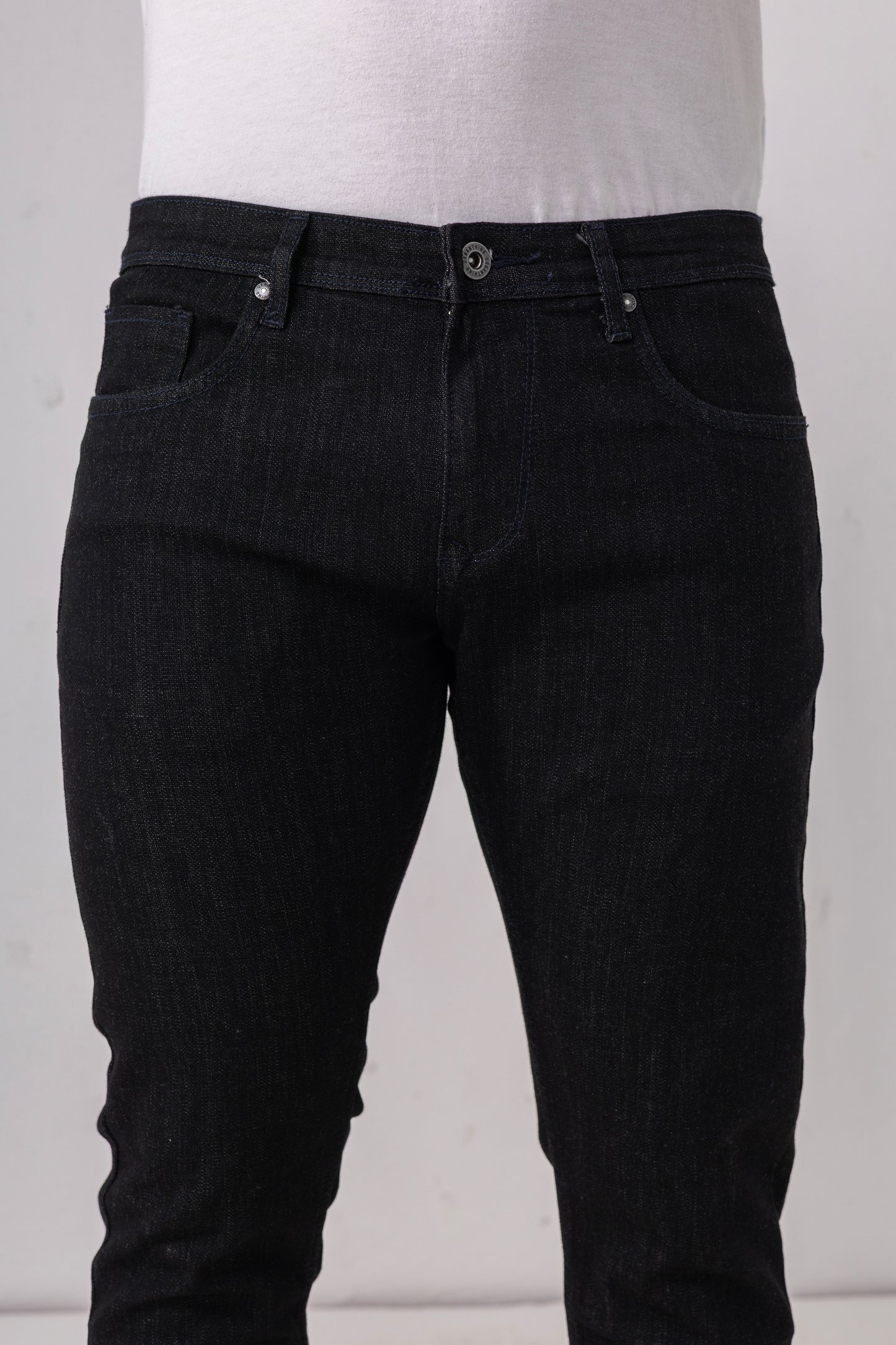 Midnight Armor – Jet Black Slim Fit Jeans for Men