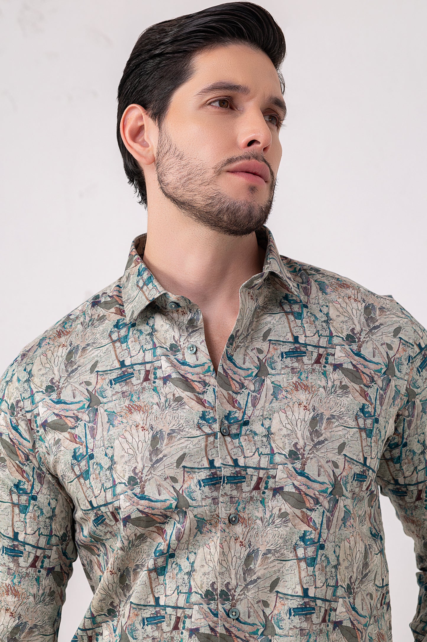 Botanical Elegance 100% Cotton Shirt. Vyne by Urban Thing.