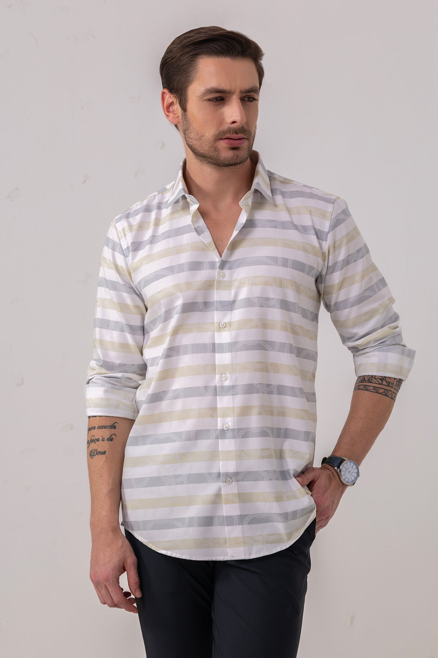 Professional Precision Flat Weave Cotton Shirt. Vyne by Urban Thing.