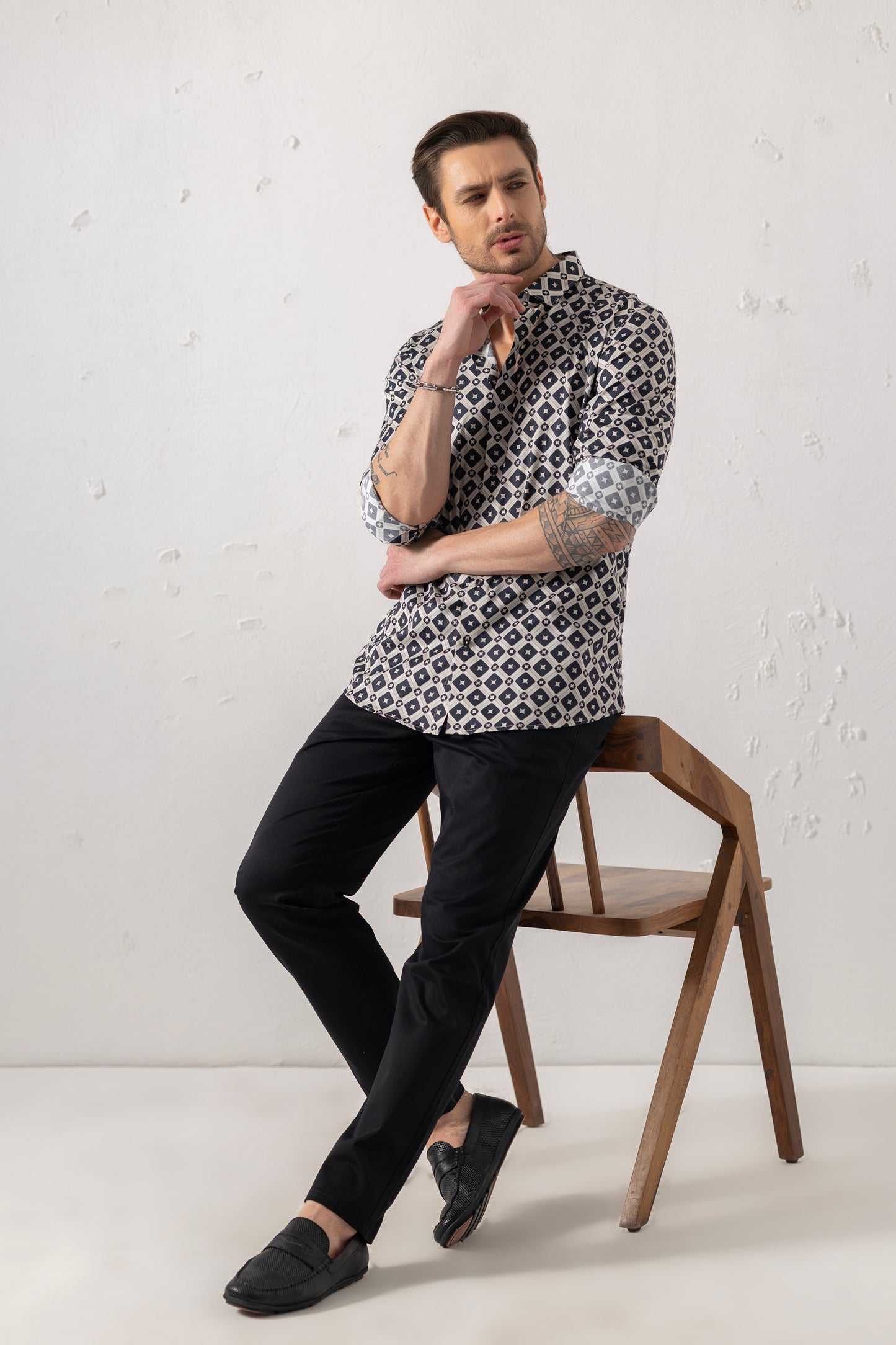 Geometric Precision Diamond Pattern Excellence Shirt. Vyne by Urban Thing.