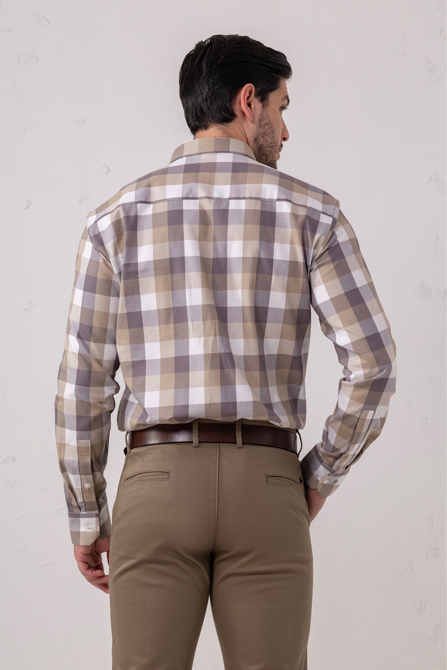 Giza Cotton Twill Check Shirt. BE SHARP by Urban Thing.