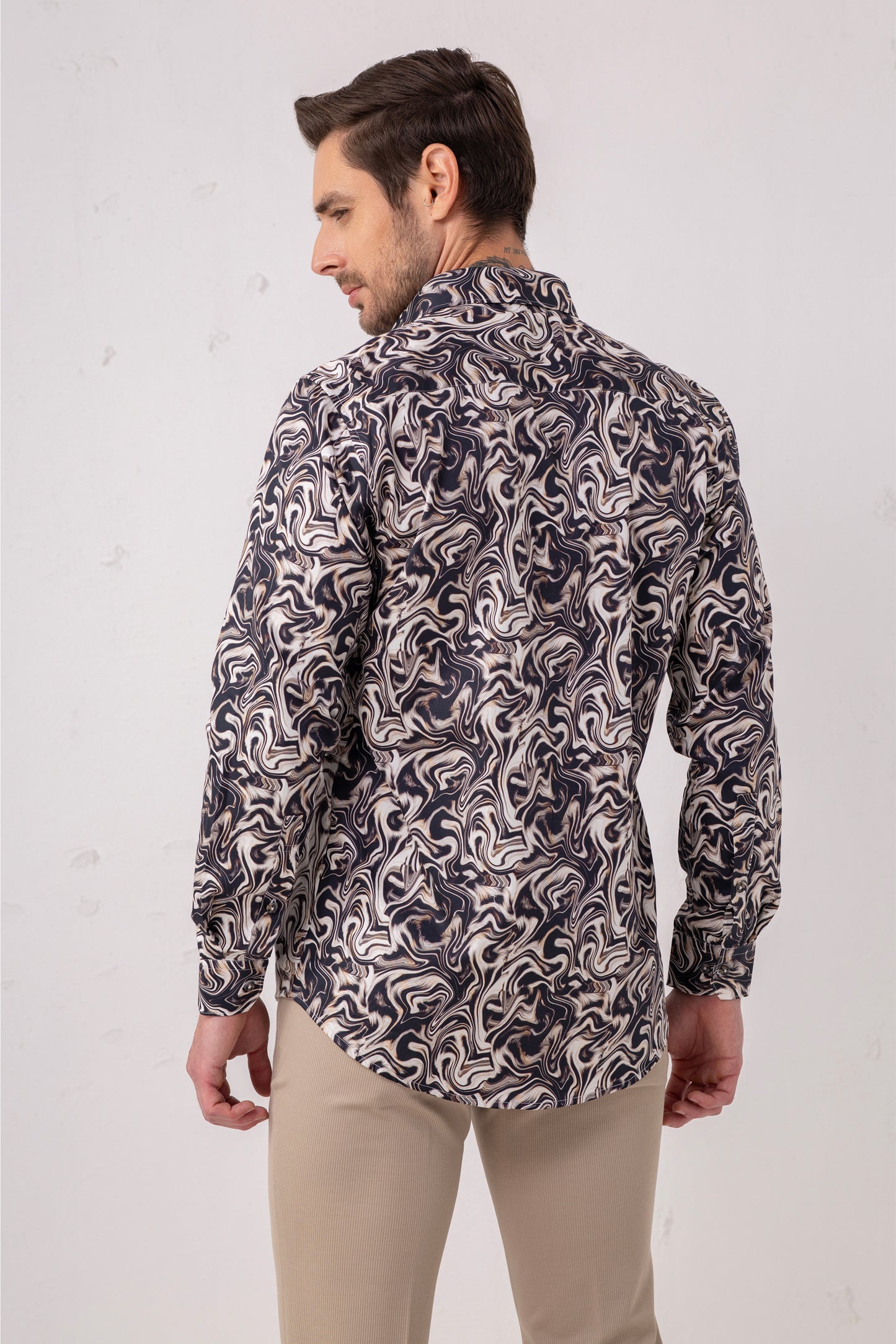 Marble Sophistication – 100% Cotton Abstract Artistry Shirt. Vyne by Urban Thing.