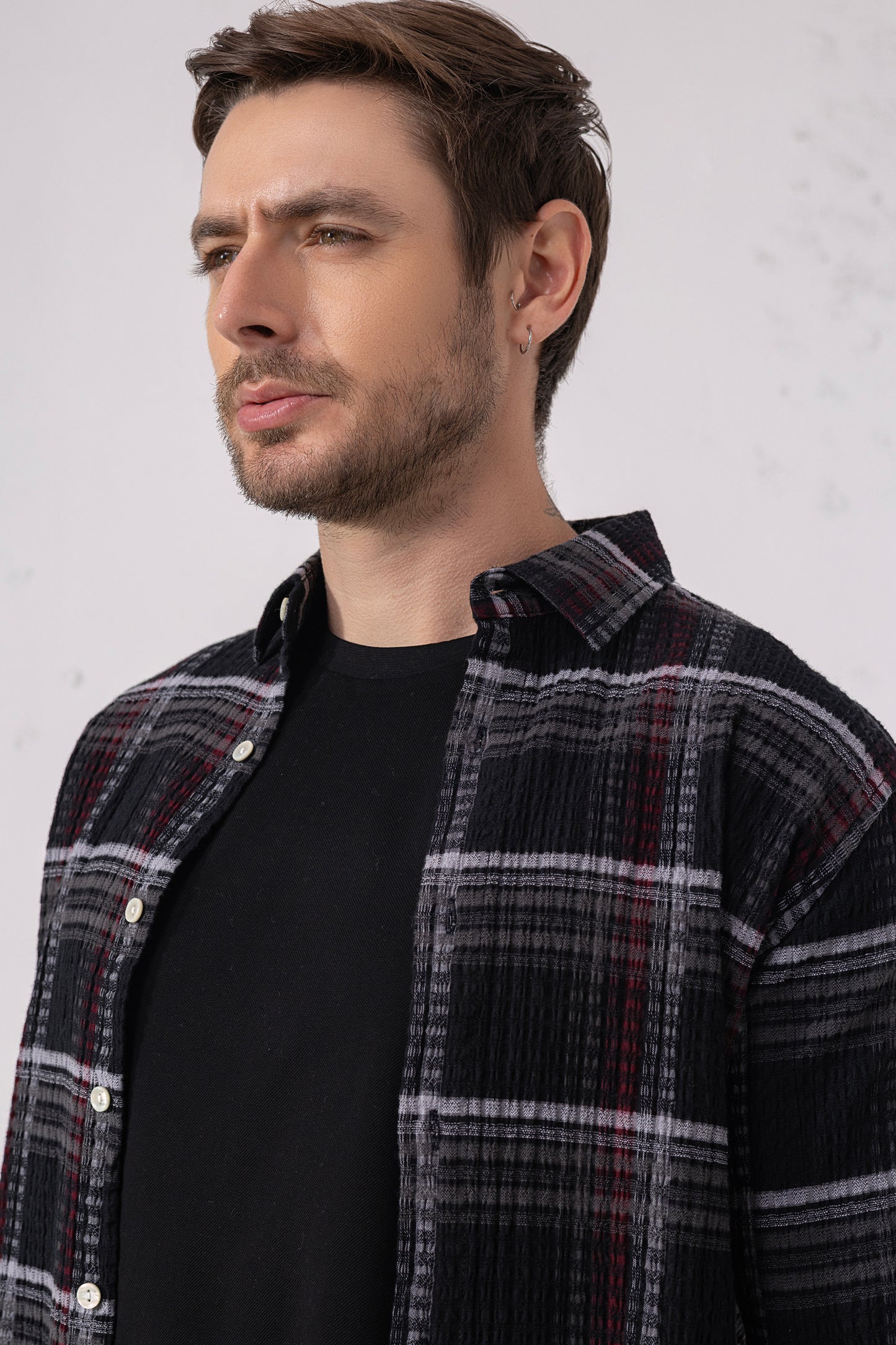 Black & Red Checked Casual Shirt – Cotton Blend Comfort