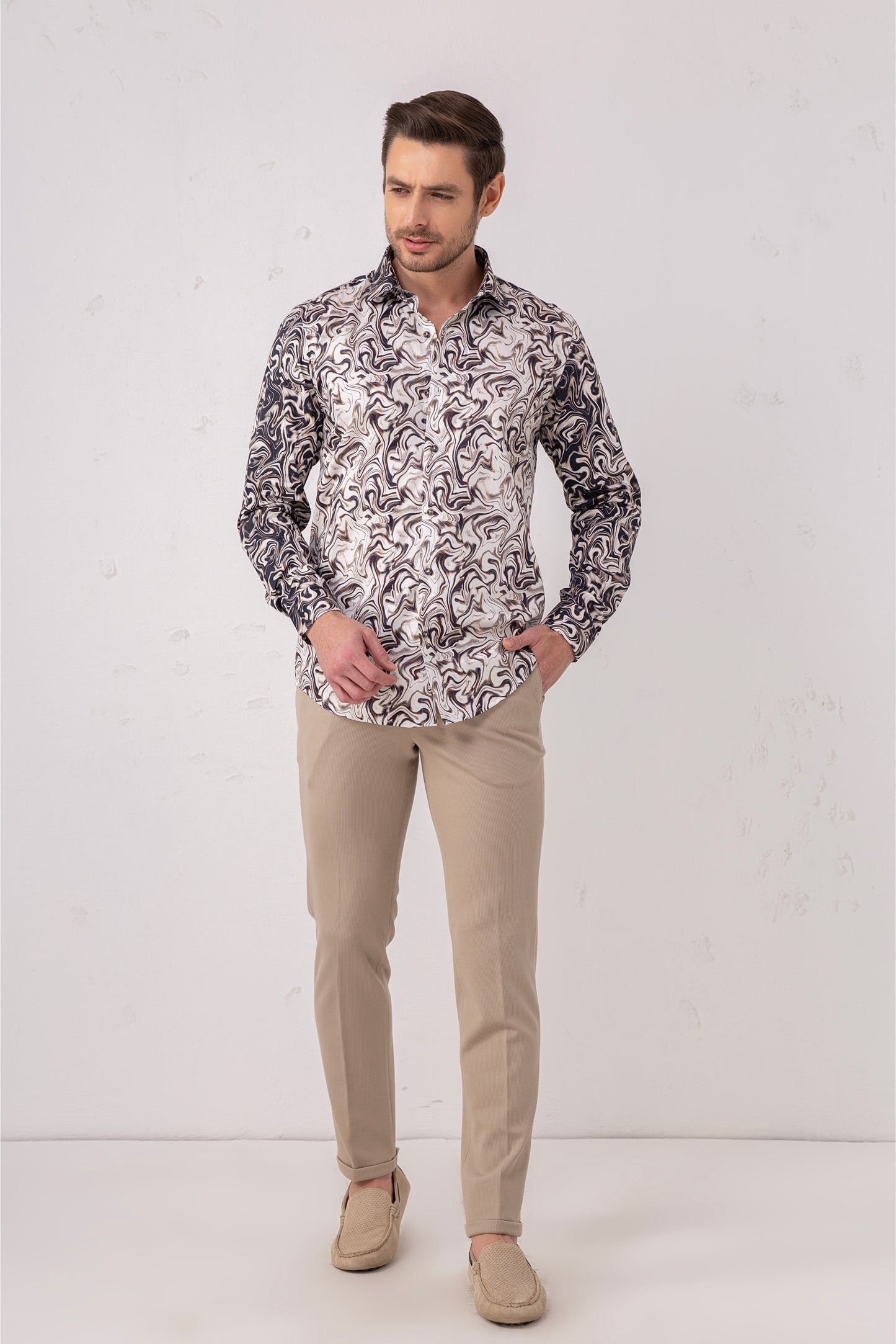 Marble Sophistication – 100% Cotton Abstract Artistry Shirt. Vyne by Urban Thing.