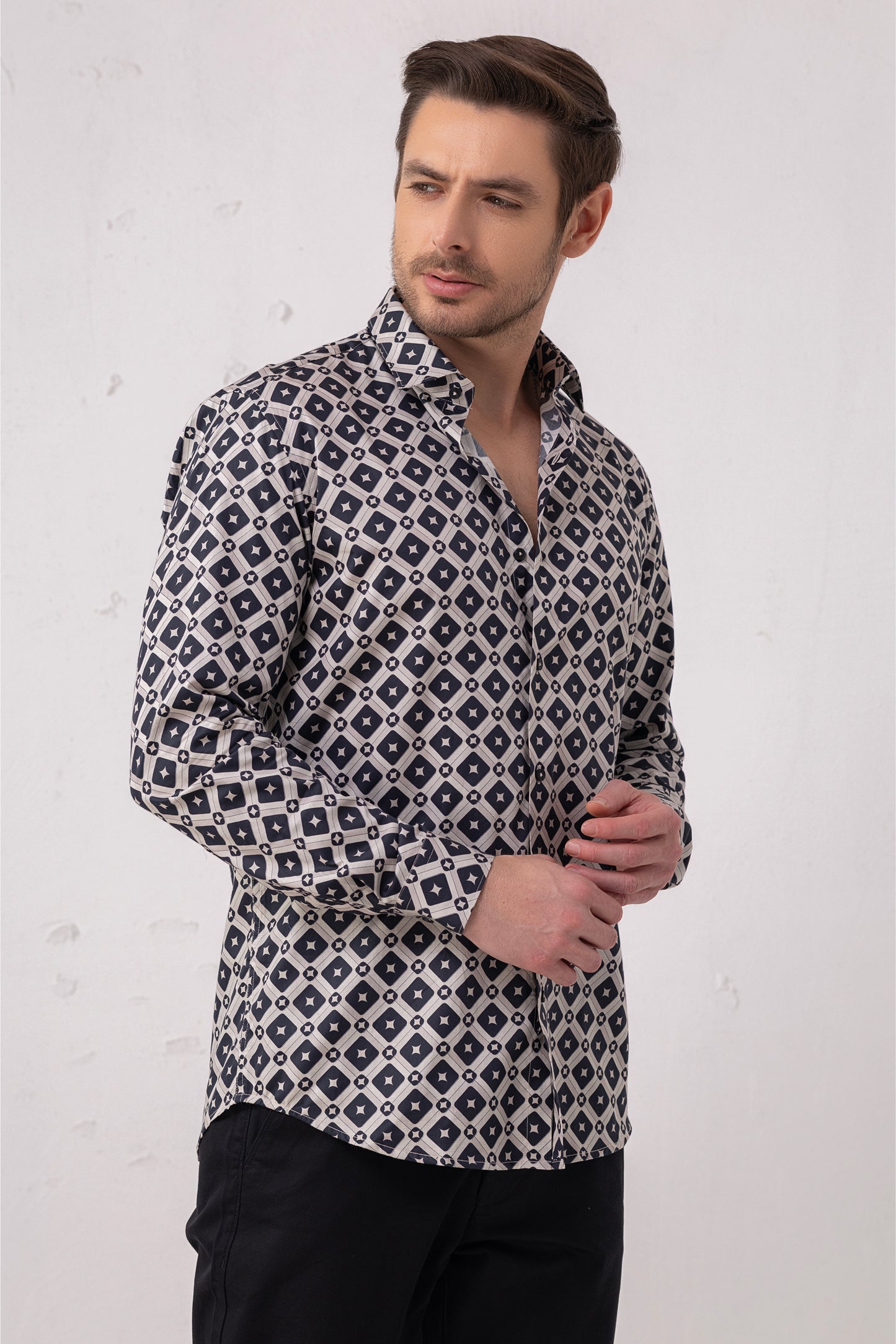 Geometric Precision Diamond Pattern Excellence Shirt. Vyne by Urban Thing.