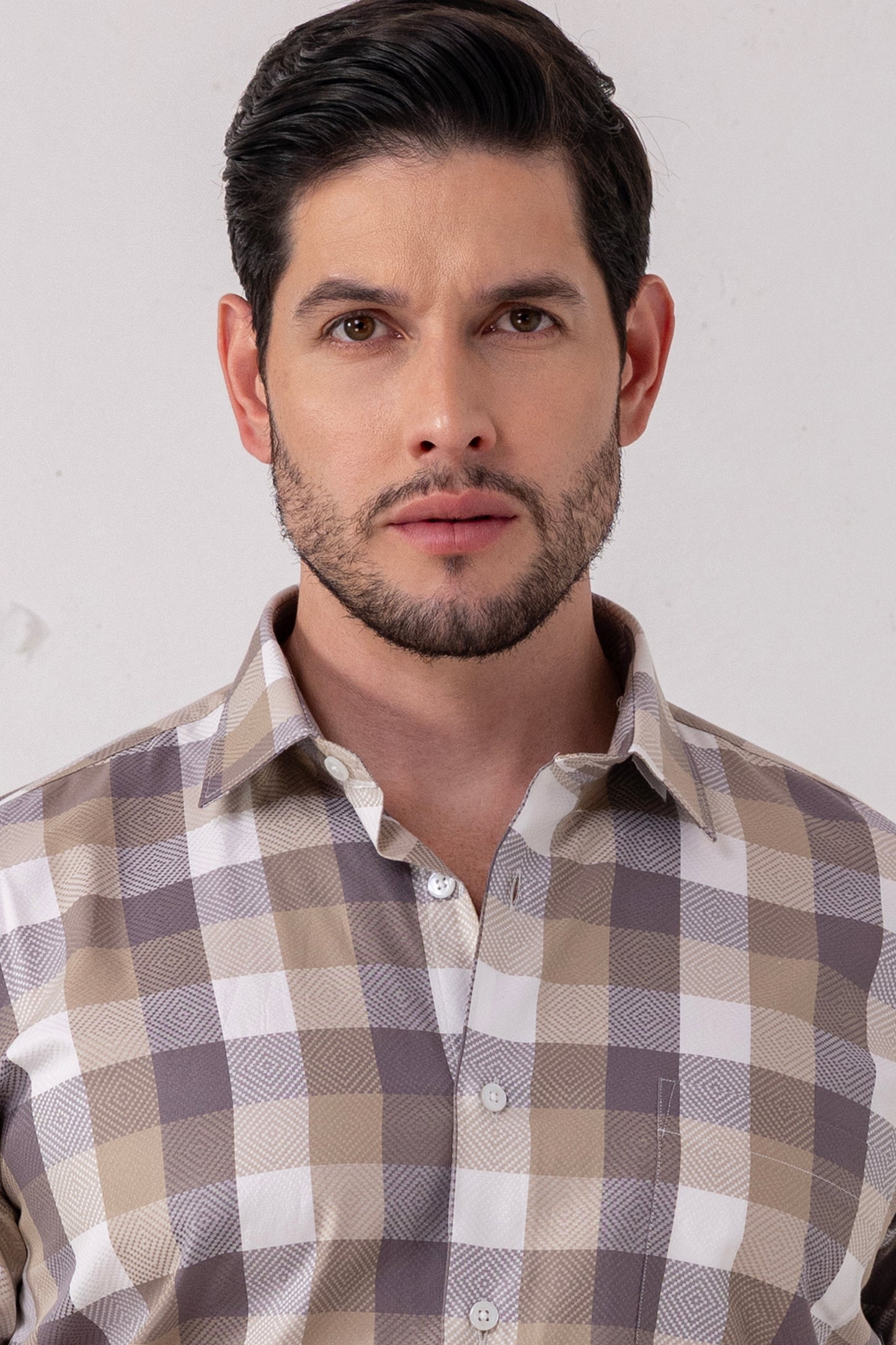 Giza Cotton Twill Check Shirt. BE SHARP by Urban Thing.