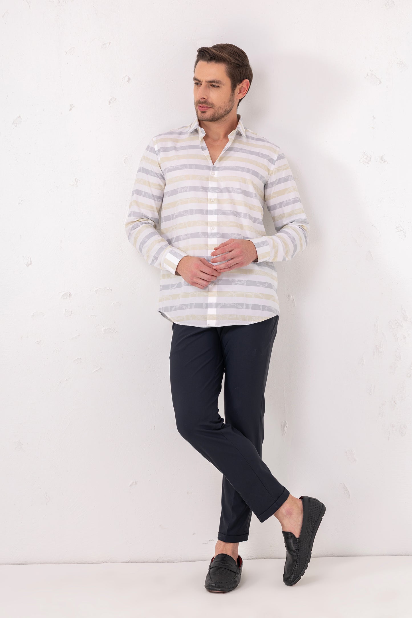 Professional Precision Flat Weave Cotton Shirt. Vyne by Urban Thing.