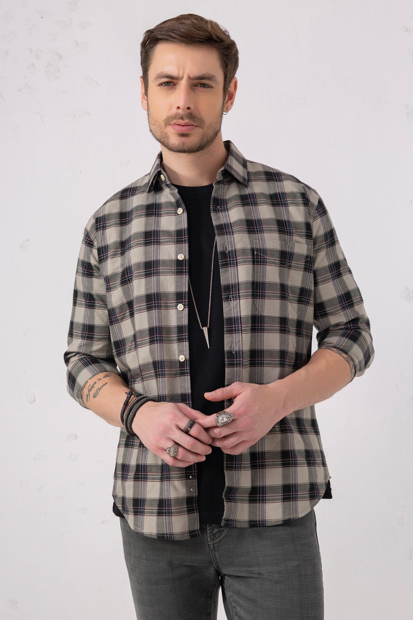 Jet Black Cotton Lycra Premium Shirt