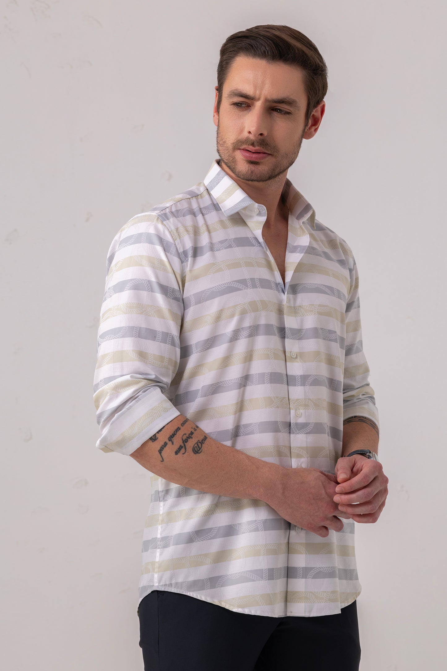 Professional Precision Flat Weave Cotton Shirt. Vyne by Urban Thing.