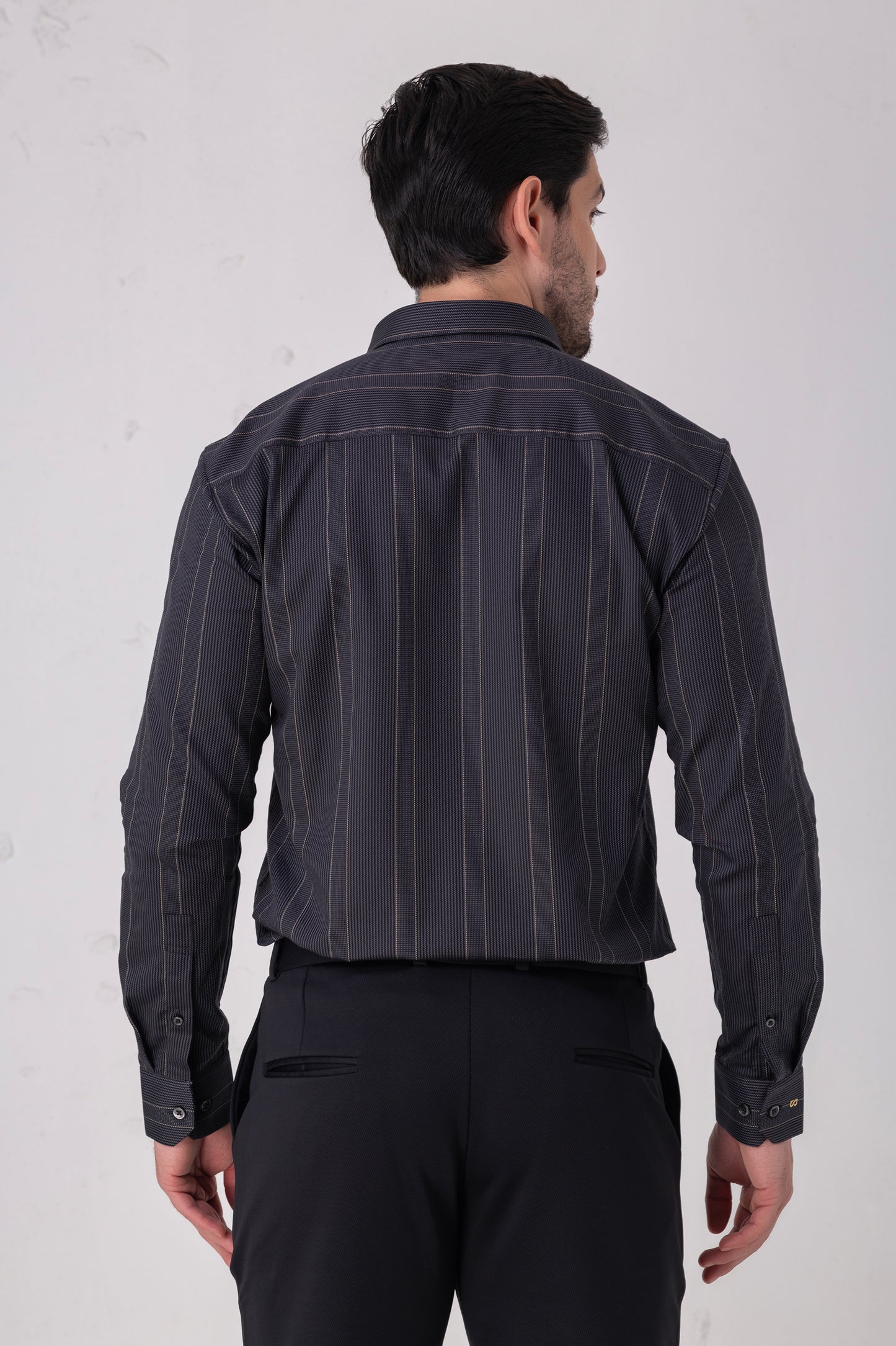 Premium Black 100% Cotton Jacquard Shirt - BE SHARP by Urban Thing.