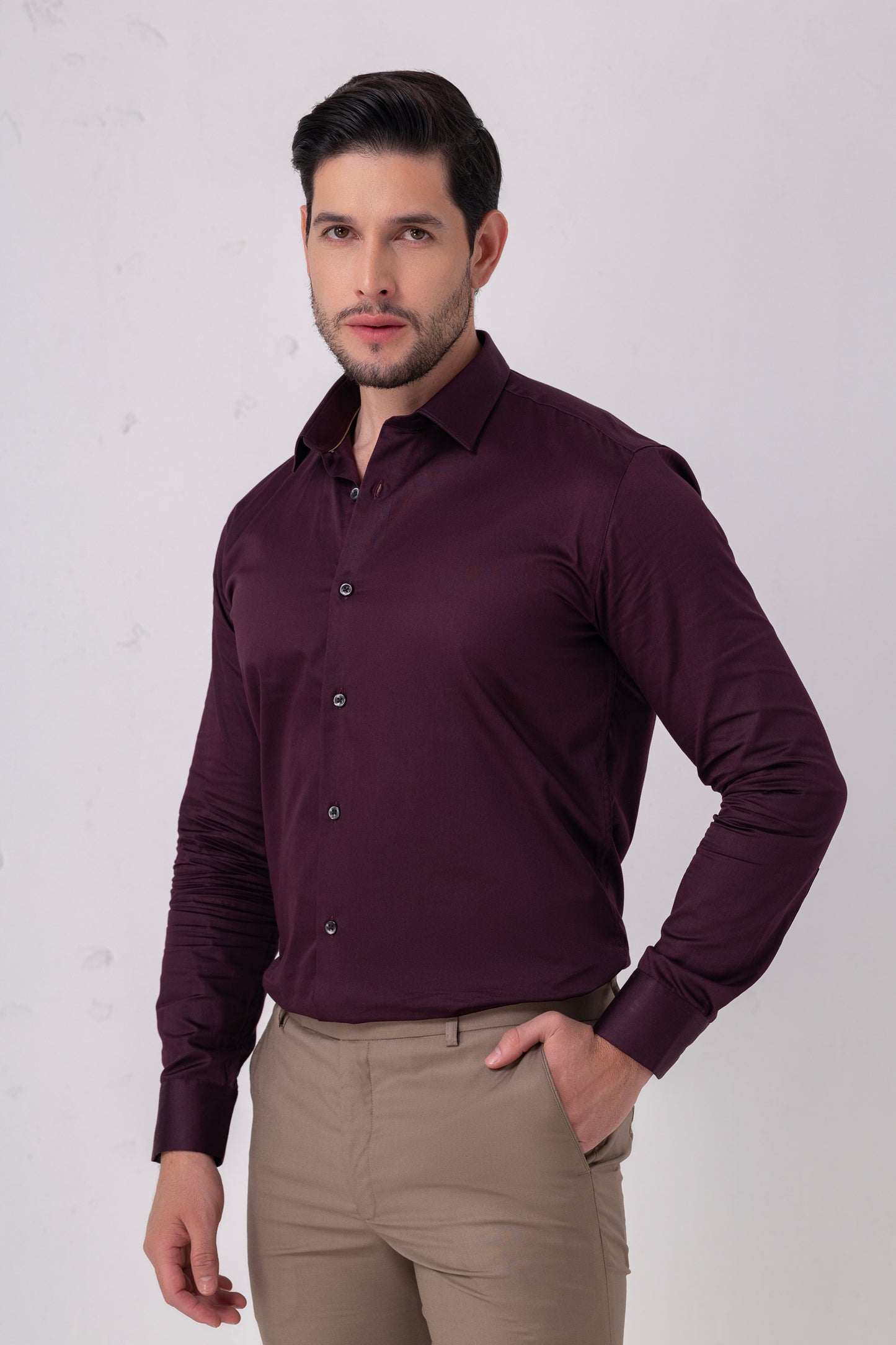 Burgundy Flat Weave Formal Shirt – BE SHARP by Urban Thing