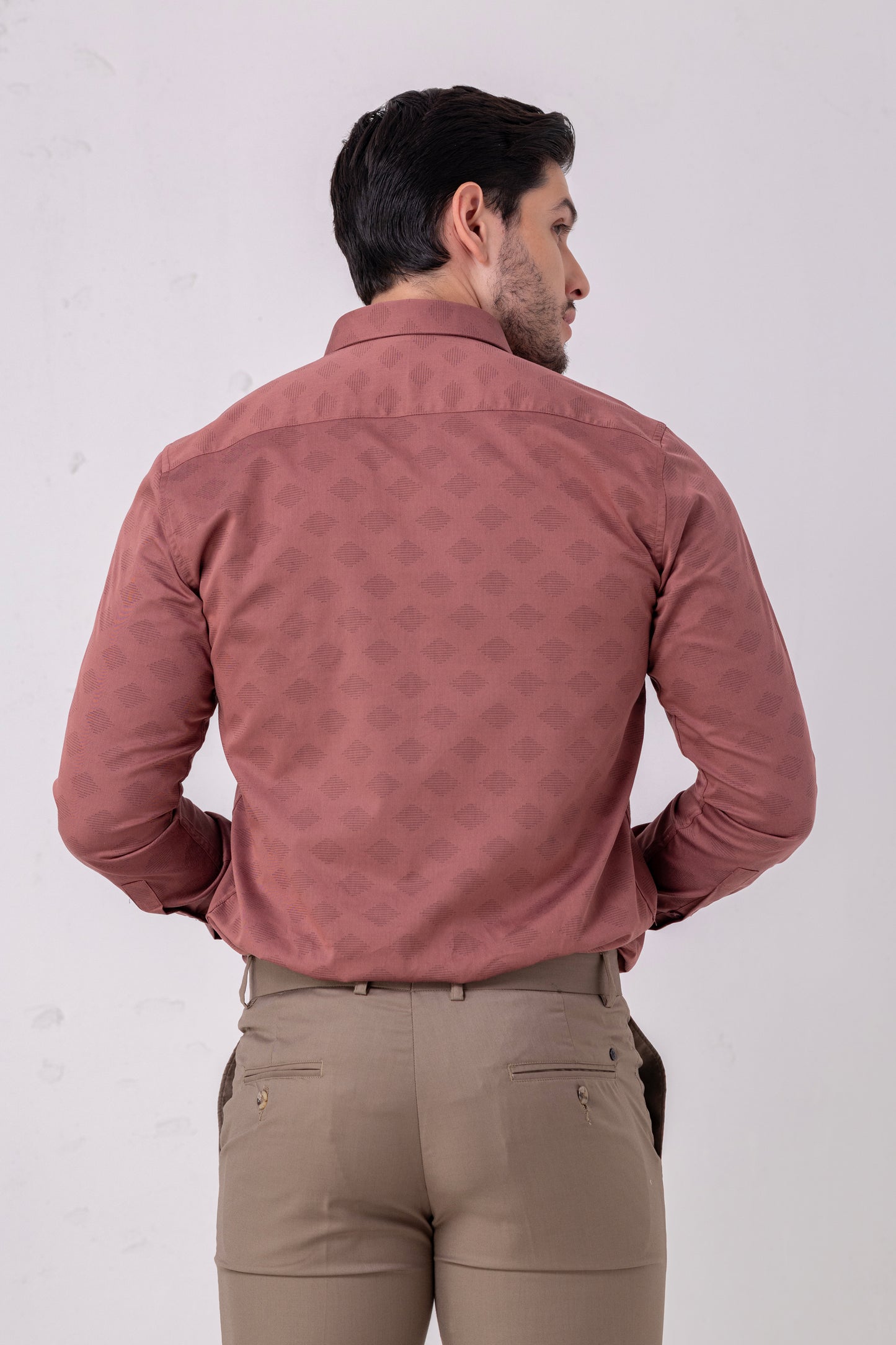 Coral Sophistication Jacquard Shirt. Vyne by Urban Thing.