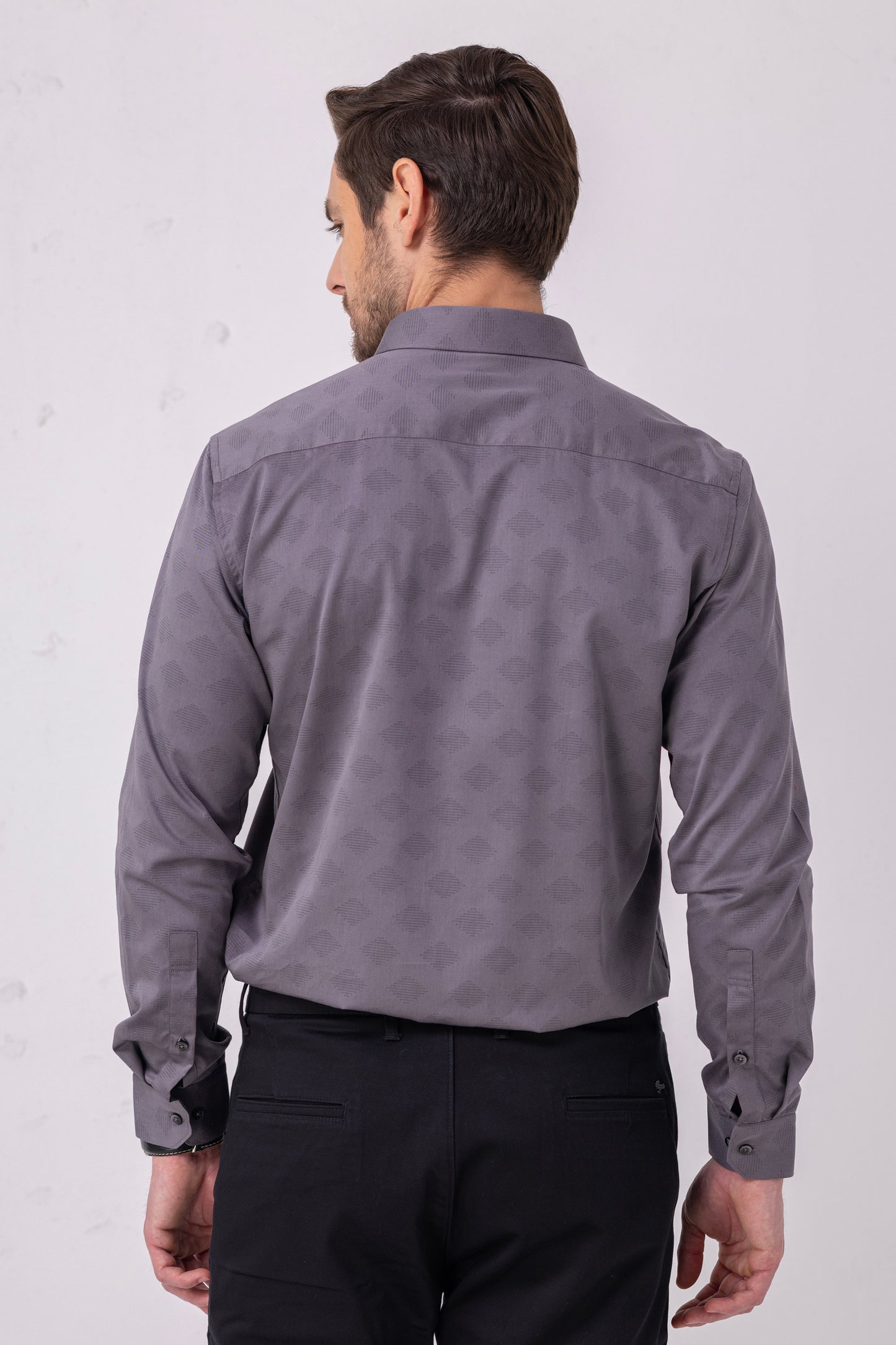 Lavender Elegance Cotton Jacquard Shirt. Vyne by Urban Thing.