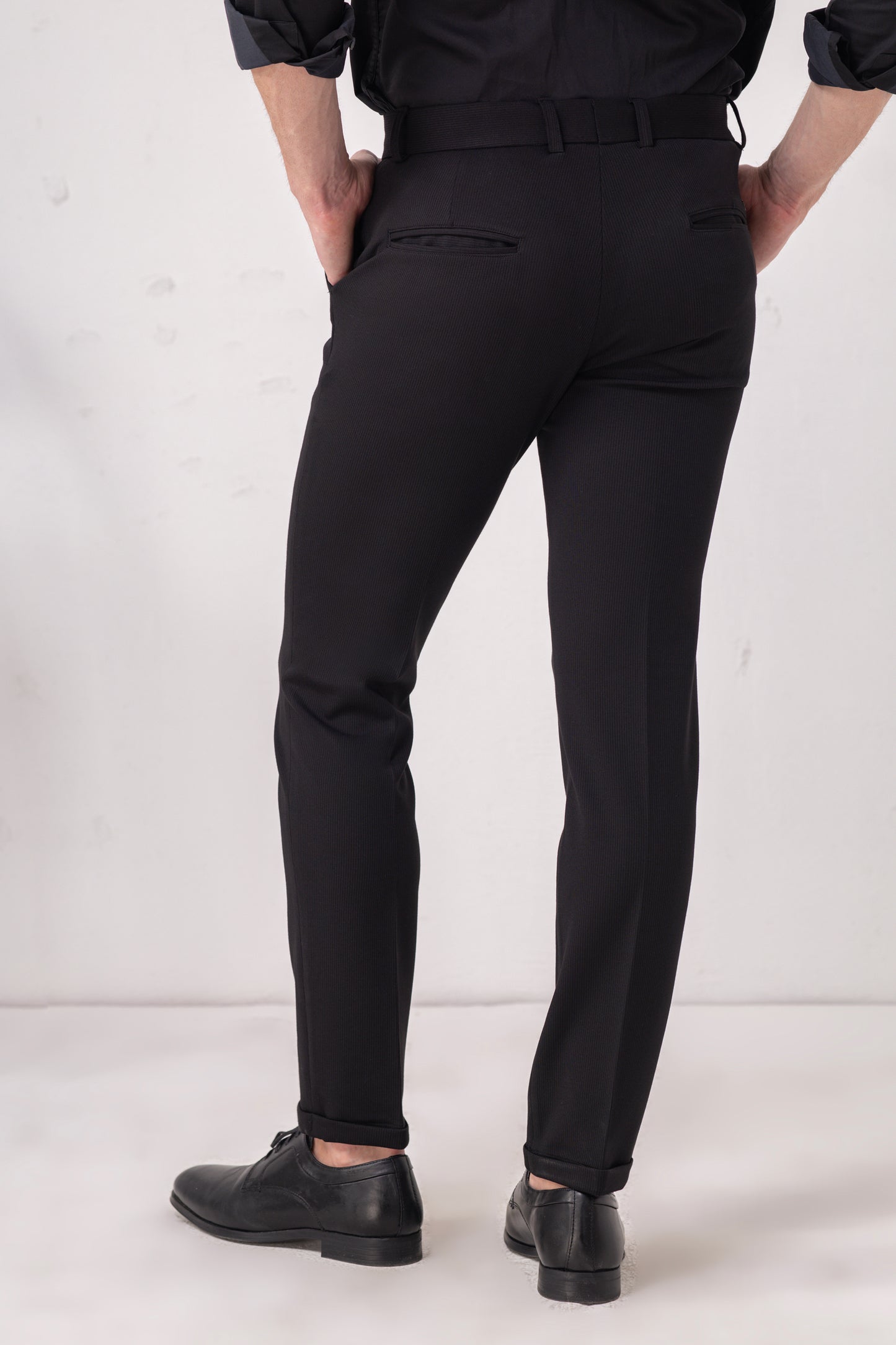 Urban Thing Slim Textured Black Trouser – Formal to Party-Ready