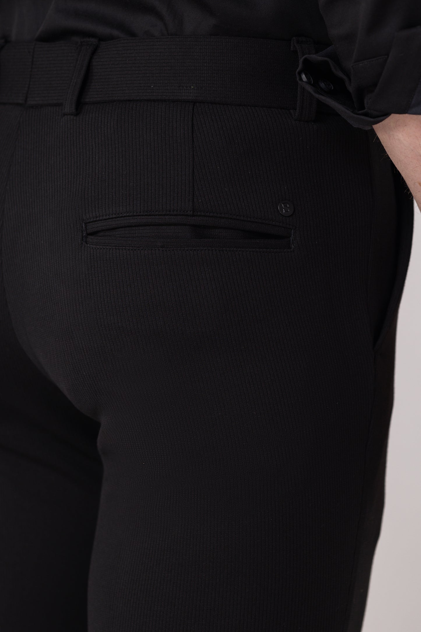 Urban Thing Slim Textured Black Trouser – Formal to Party-Ready