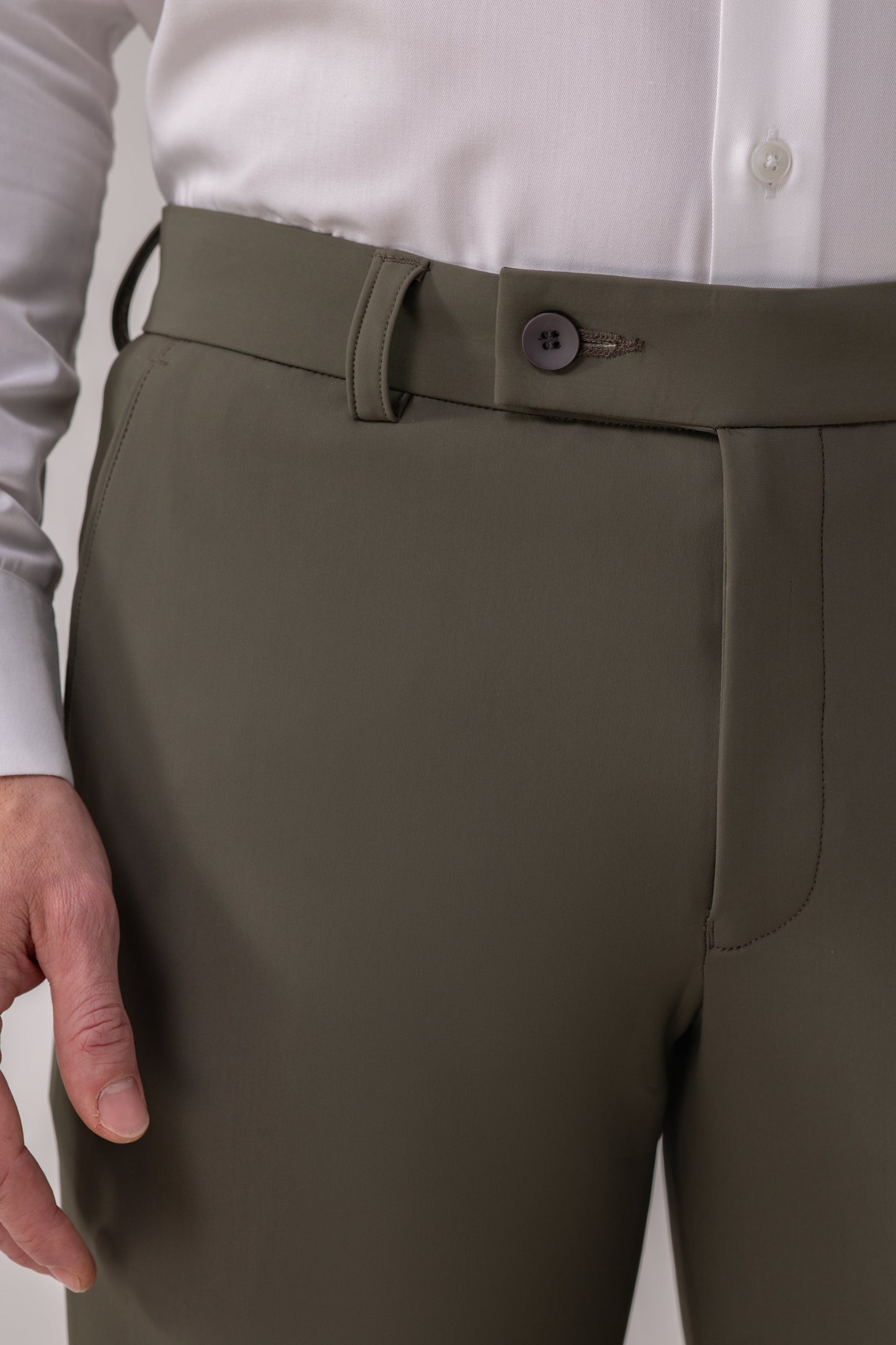 Olive TechFlex Slim-Fit Stretch Trouser for Men