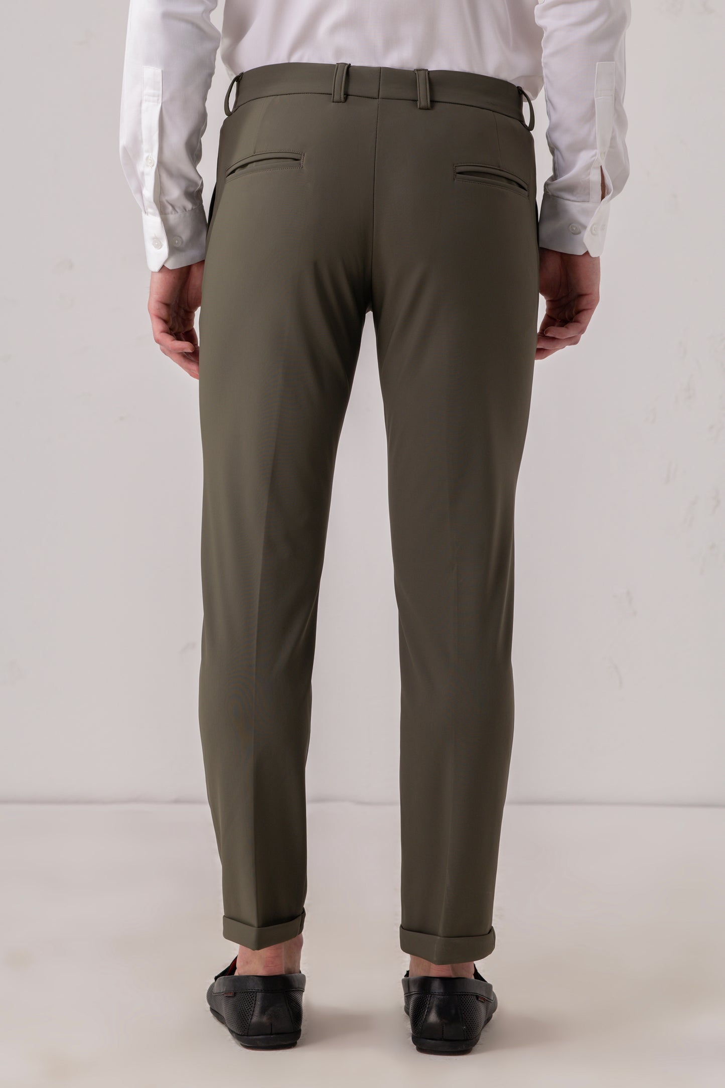 Olive TechFlex Slim-Fit Stretch Trouser for Men