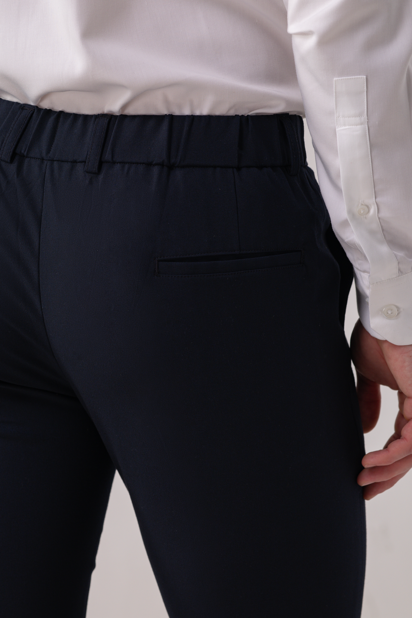 Urban Thing Navy Slim Fit Terry Rayon Formal Trouser