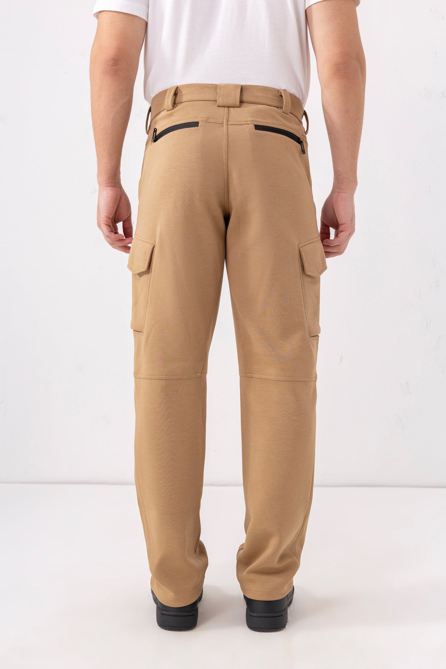 Tactical Streetwear – Brown Stretch Cargo Pants for Men