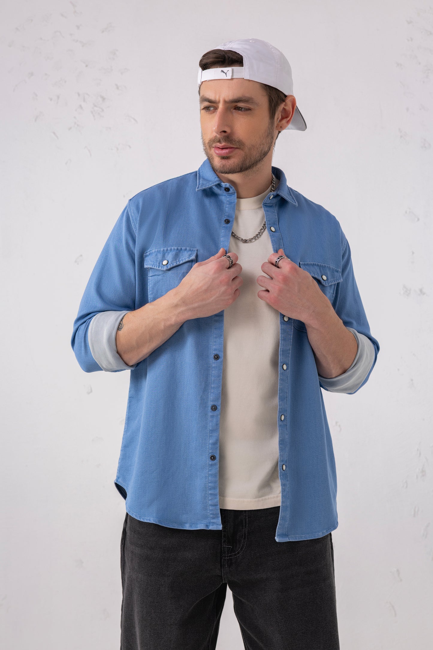 Denim Indigo Chambray Blue Heritage Shirt – 100% Cotton