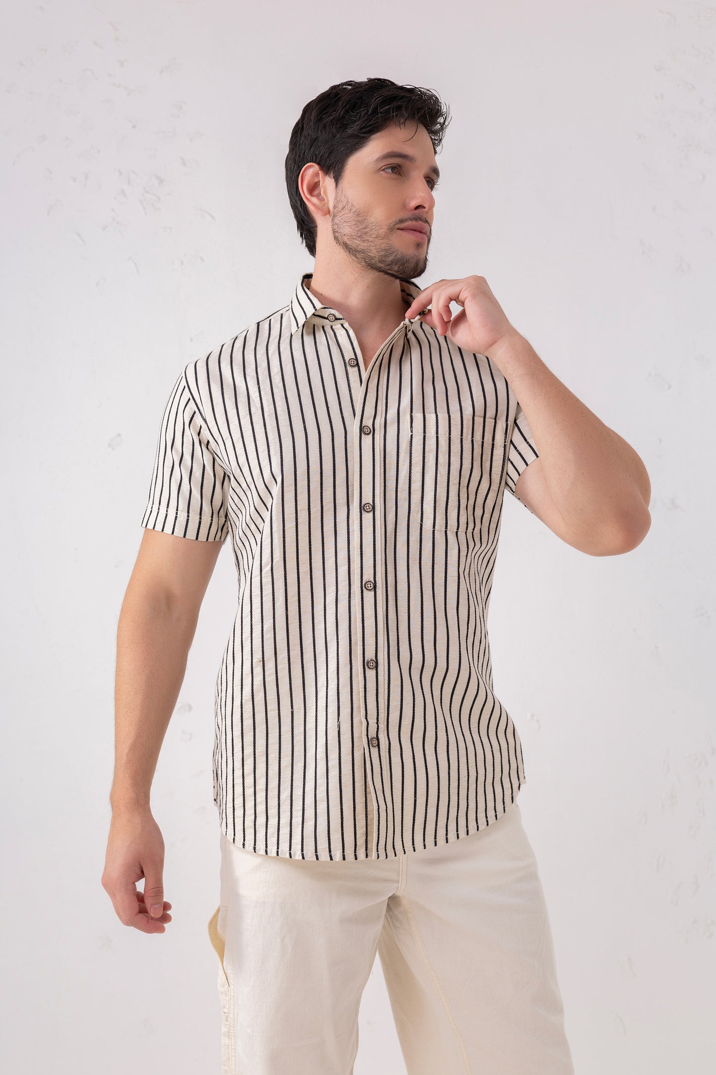 Half Sleeve Striped Shirt – 100% Cotton