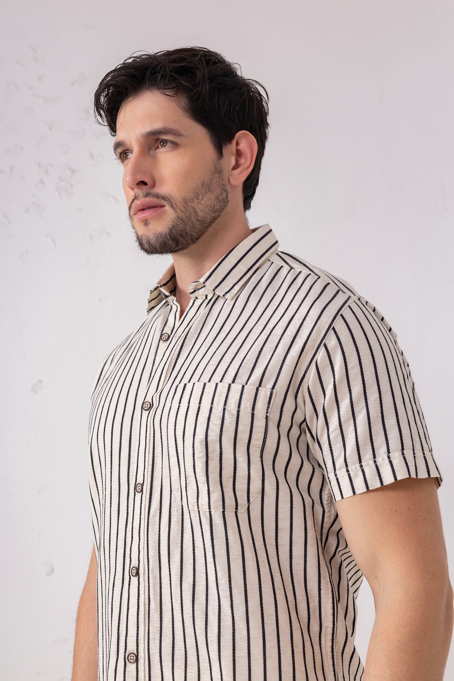 Half Sleeve Striped Shirt – 100% Cotton