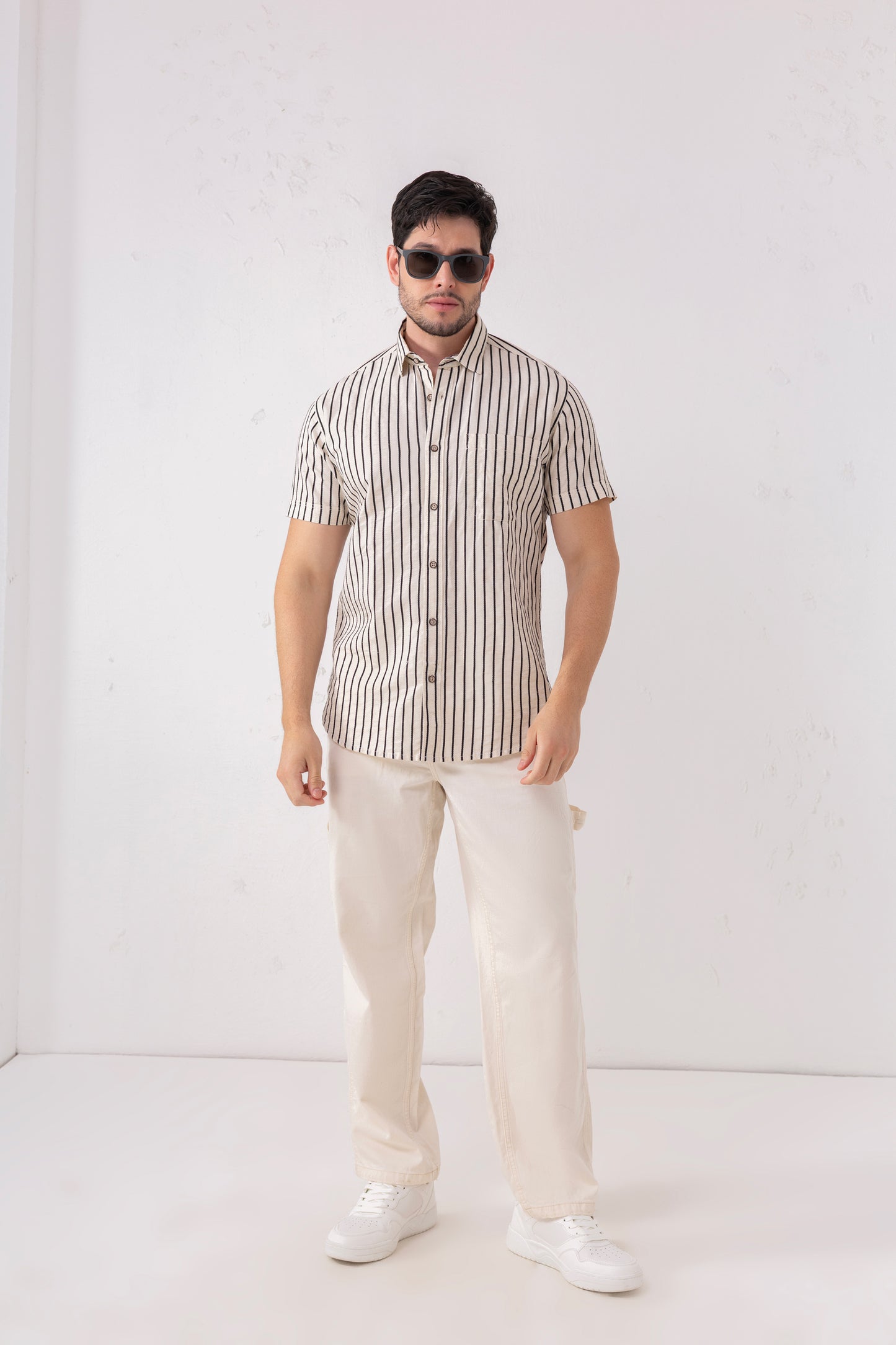 Half Sleeve Striped Shirt – 100% Cotton