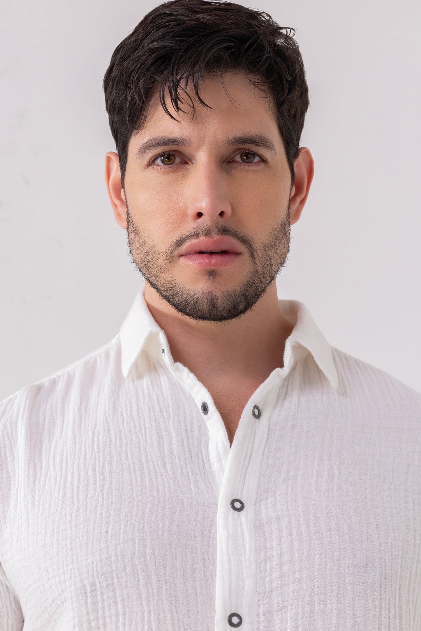 Double Cloth Breeze White Casual Shirt