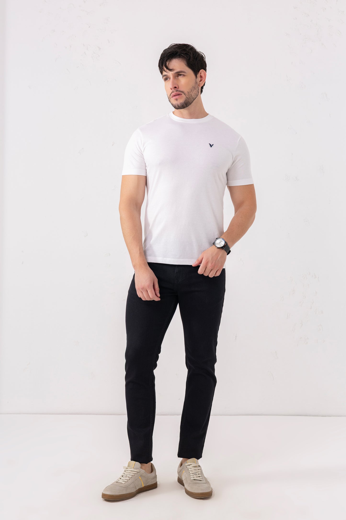 Urban Thing Men’s Jet Black Clean Look Stretch Denim Jeans