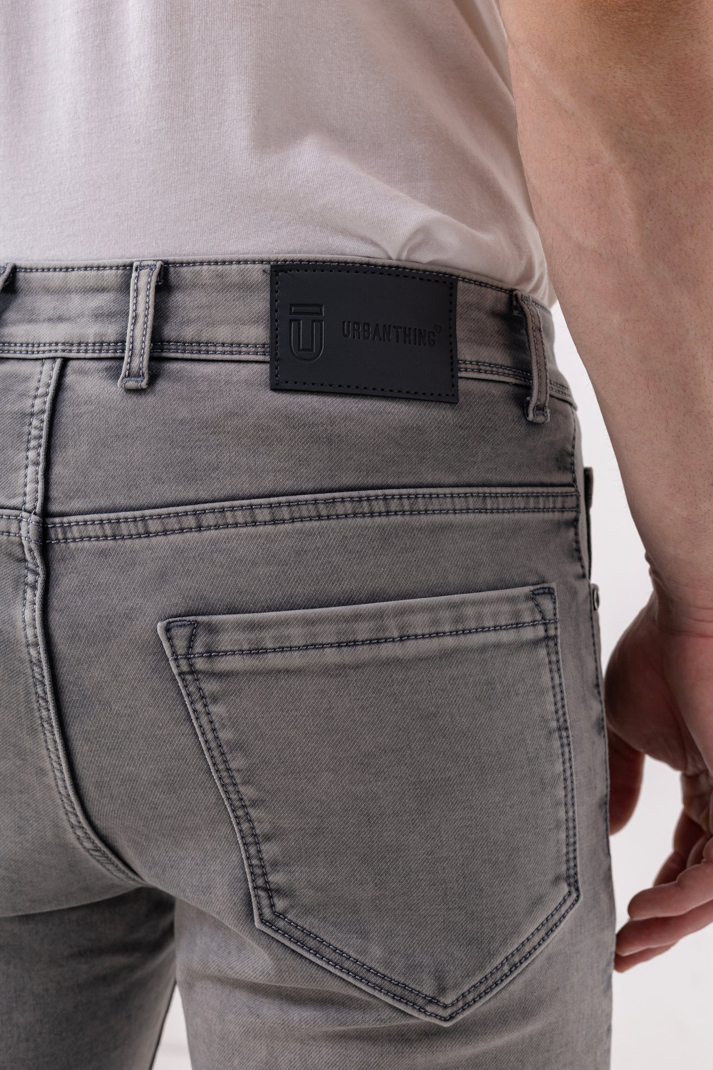 Urban Thing Grey Stonewashed Slim Fit Jeans