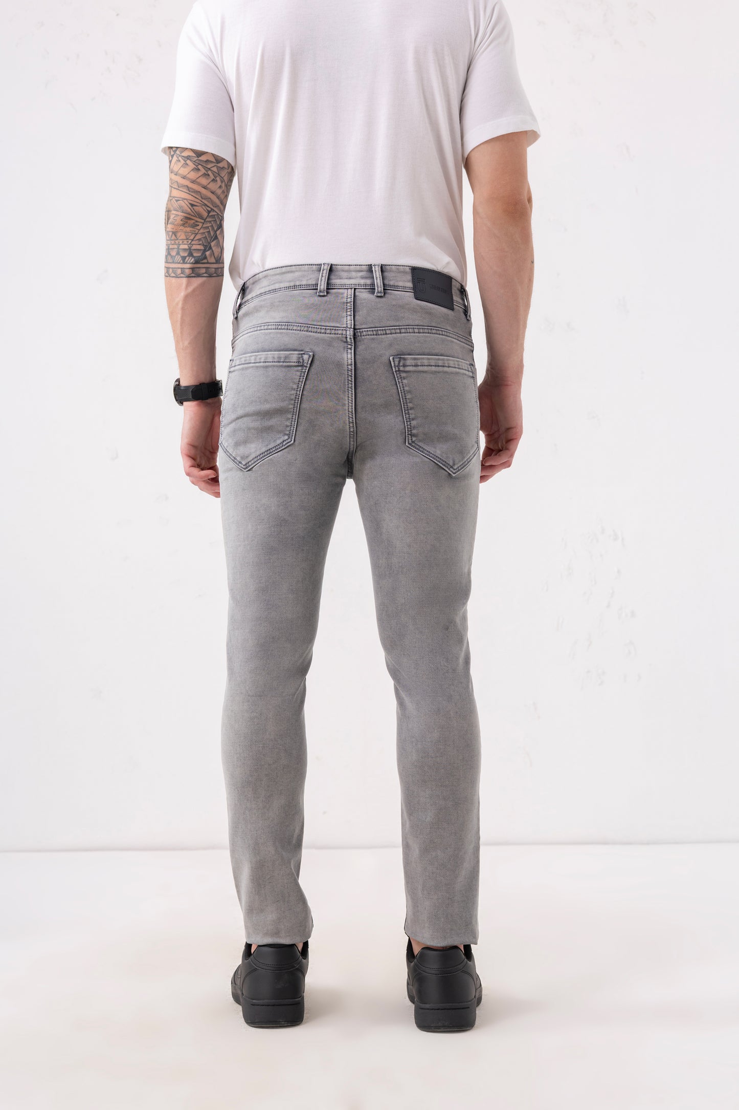 Urban Thing Grey Stonewashed Slim Fit Jeans