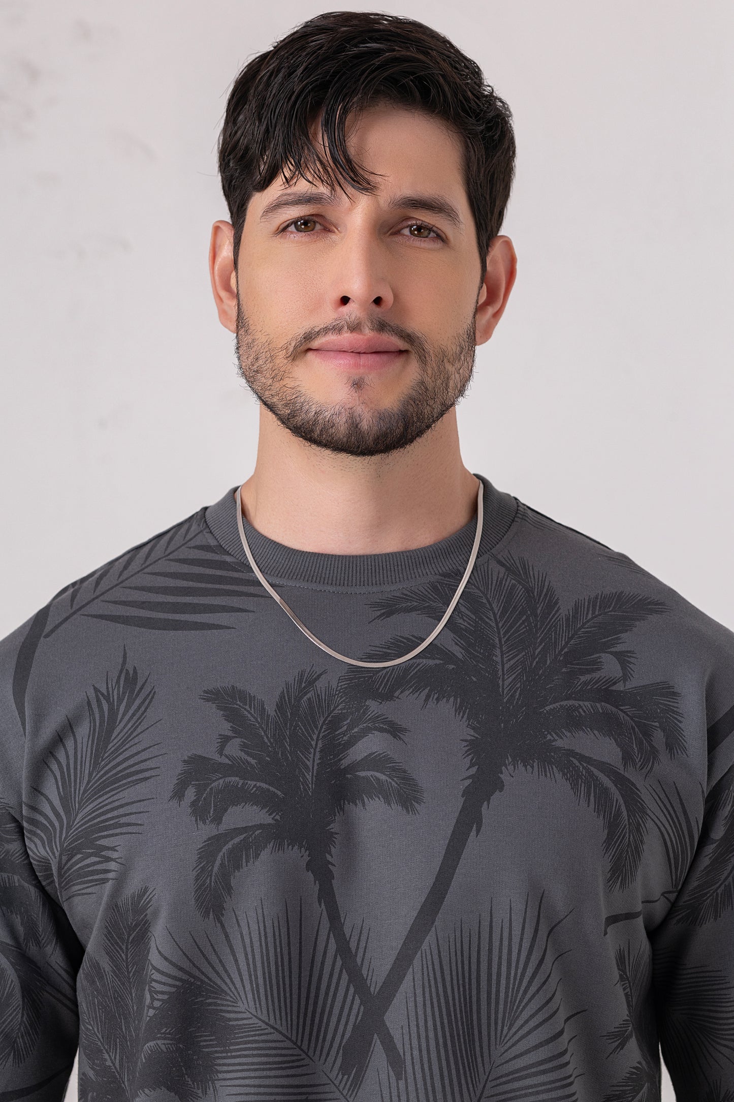 Palm Print All-Over Oversized Tee