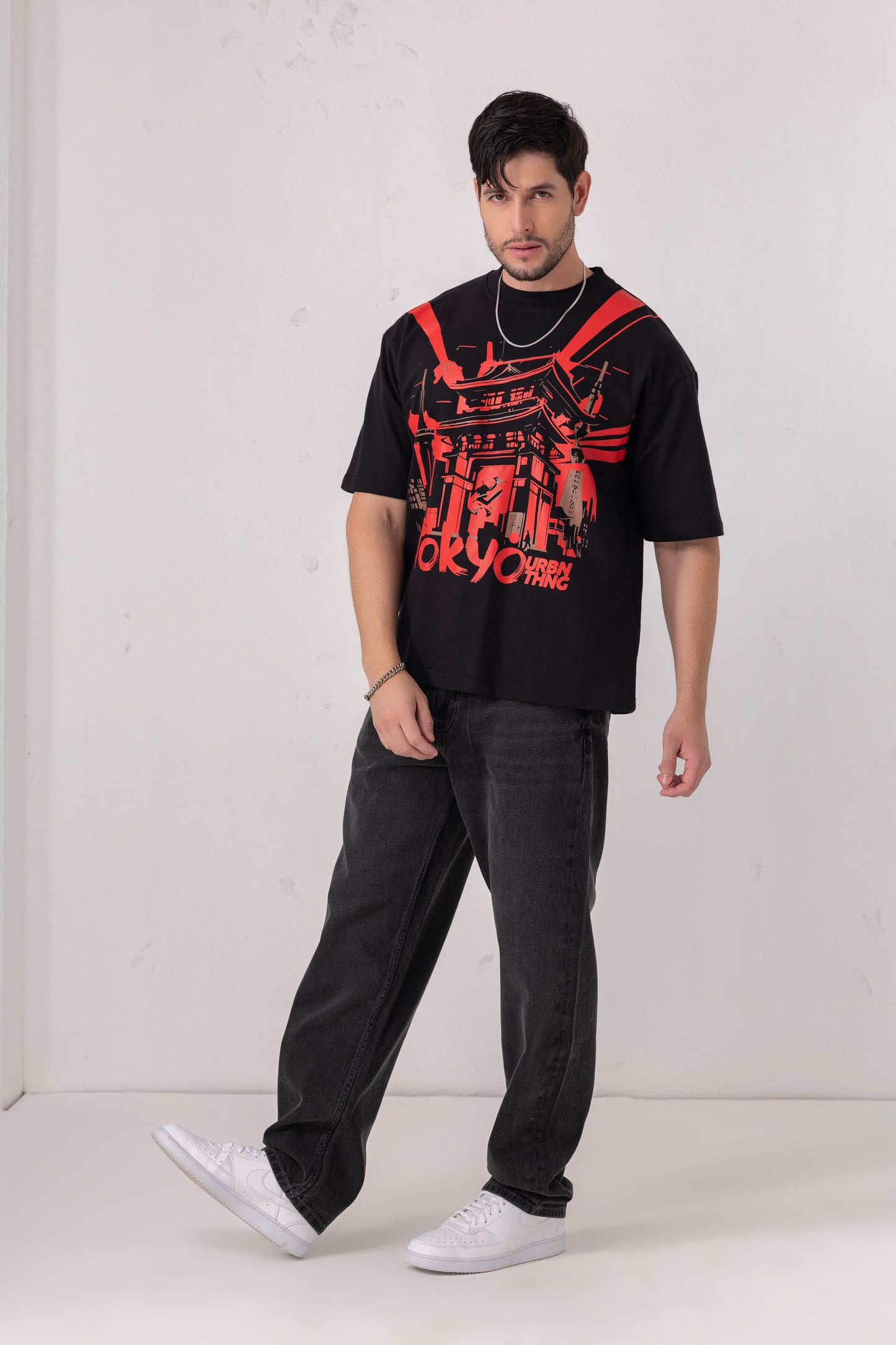 Midnight Tokyo Oversized Print T-shirt