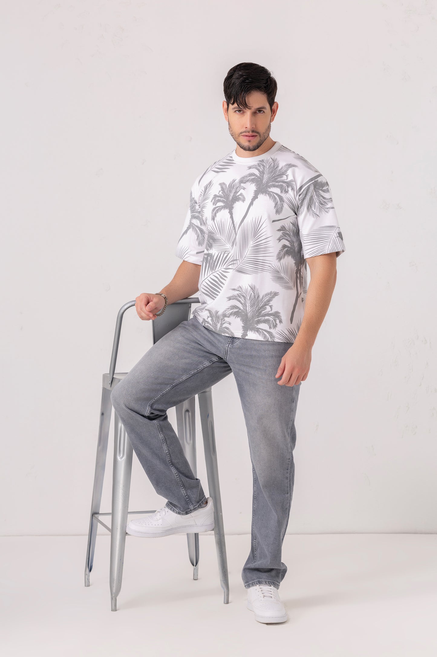 Palm Print All Over Oversized Tee