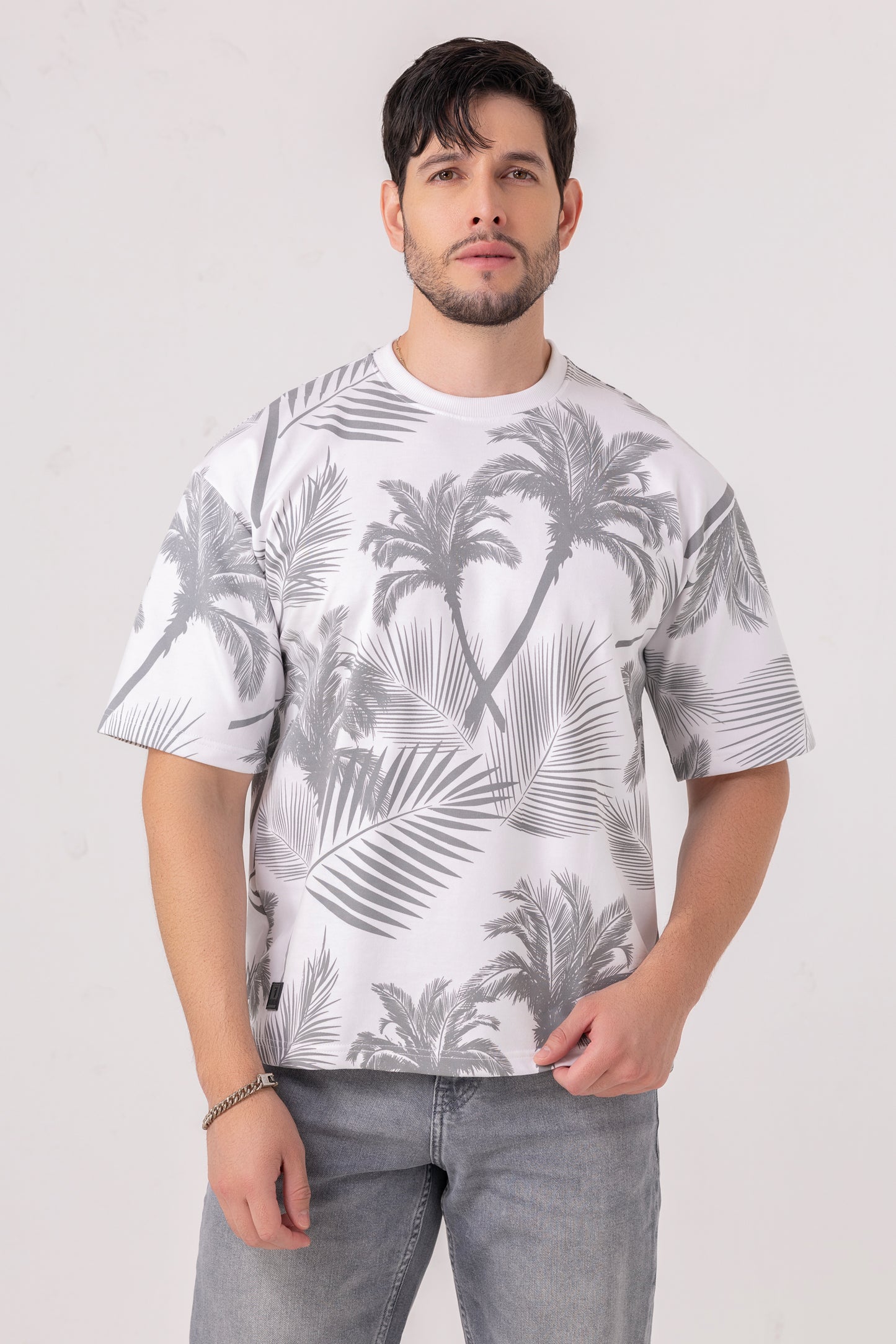 Palm Print All Over Oversized Tee