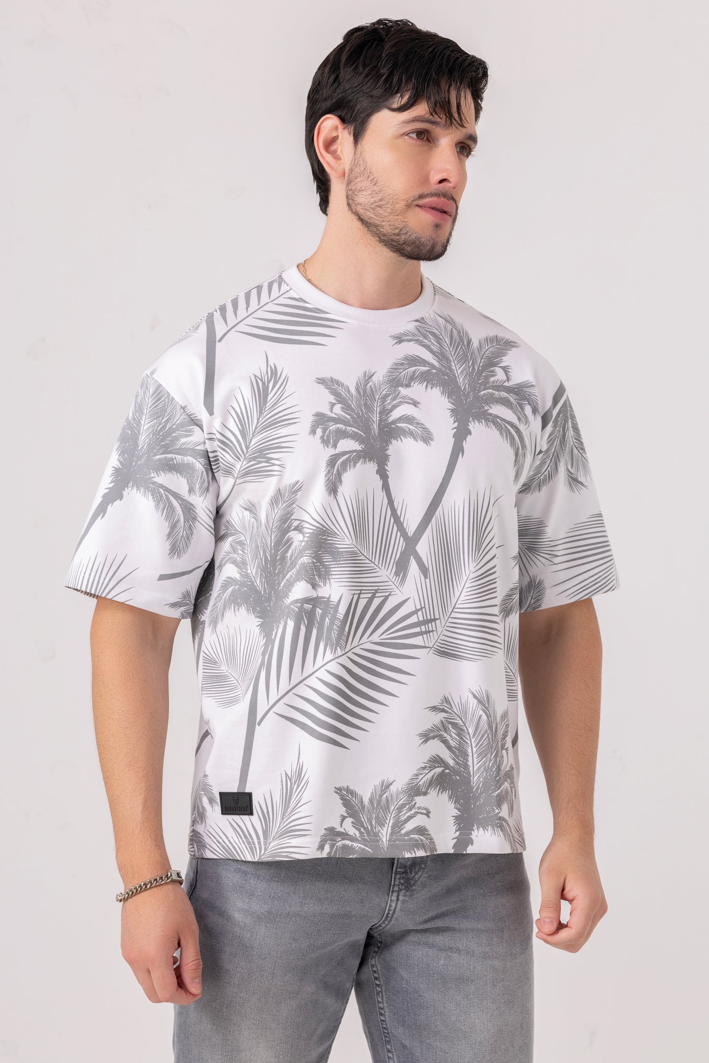 Palm Print All Over Oversized Tee