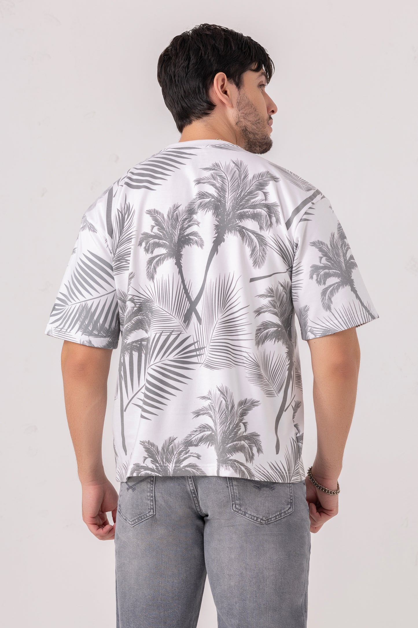 Palm Print All Over Oversized Tee