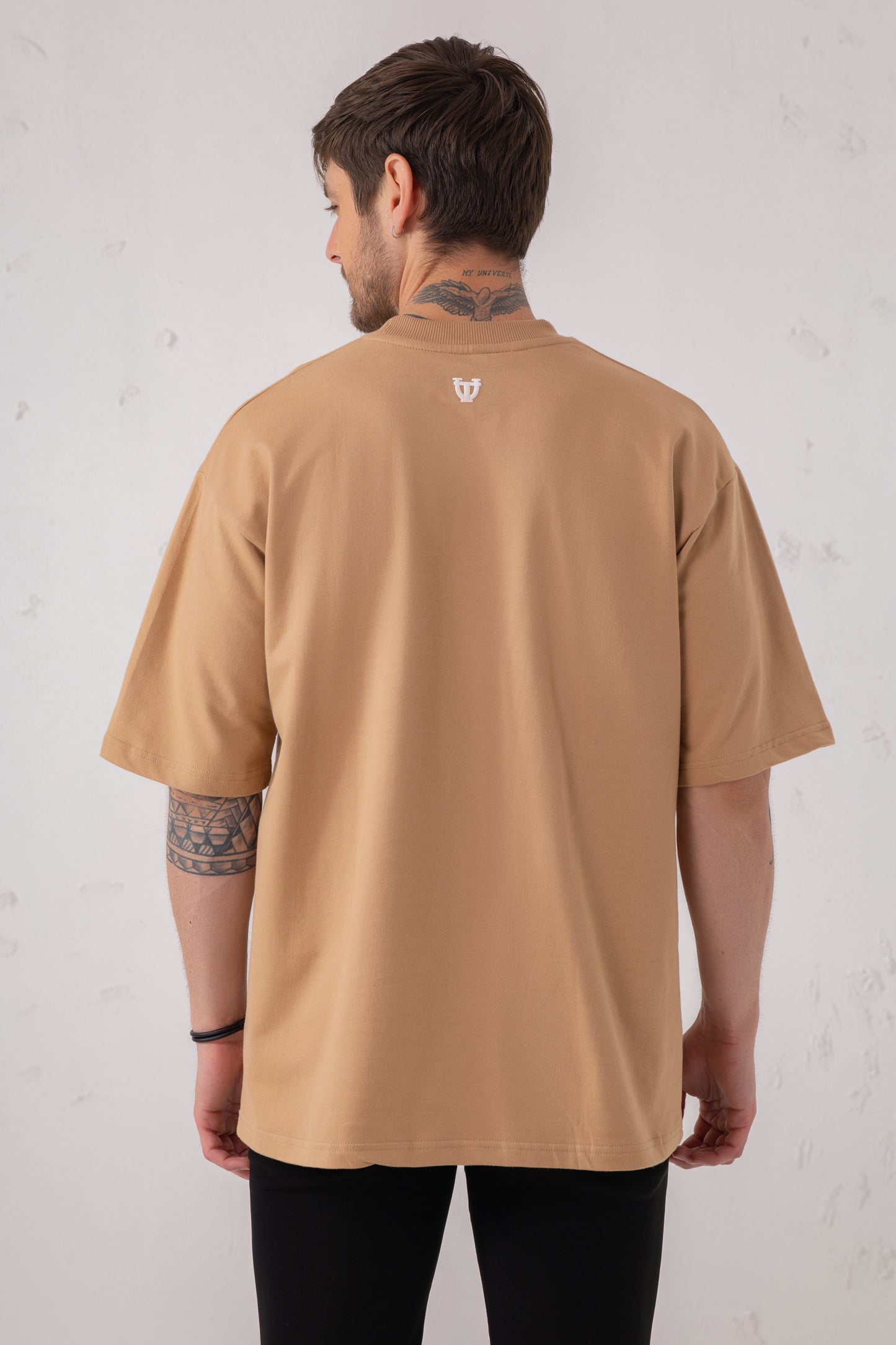 Beige Basic Oversized Cotton Tee