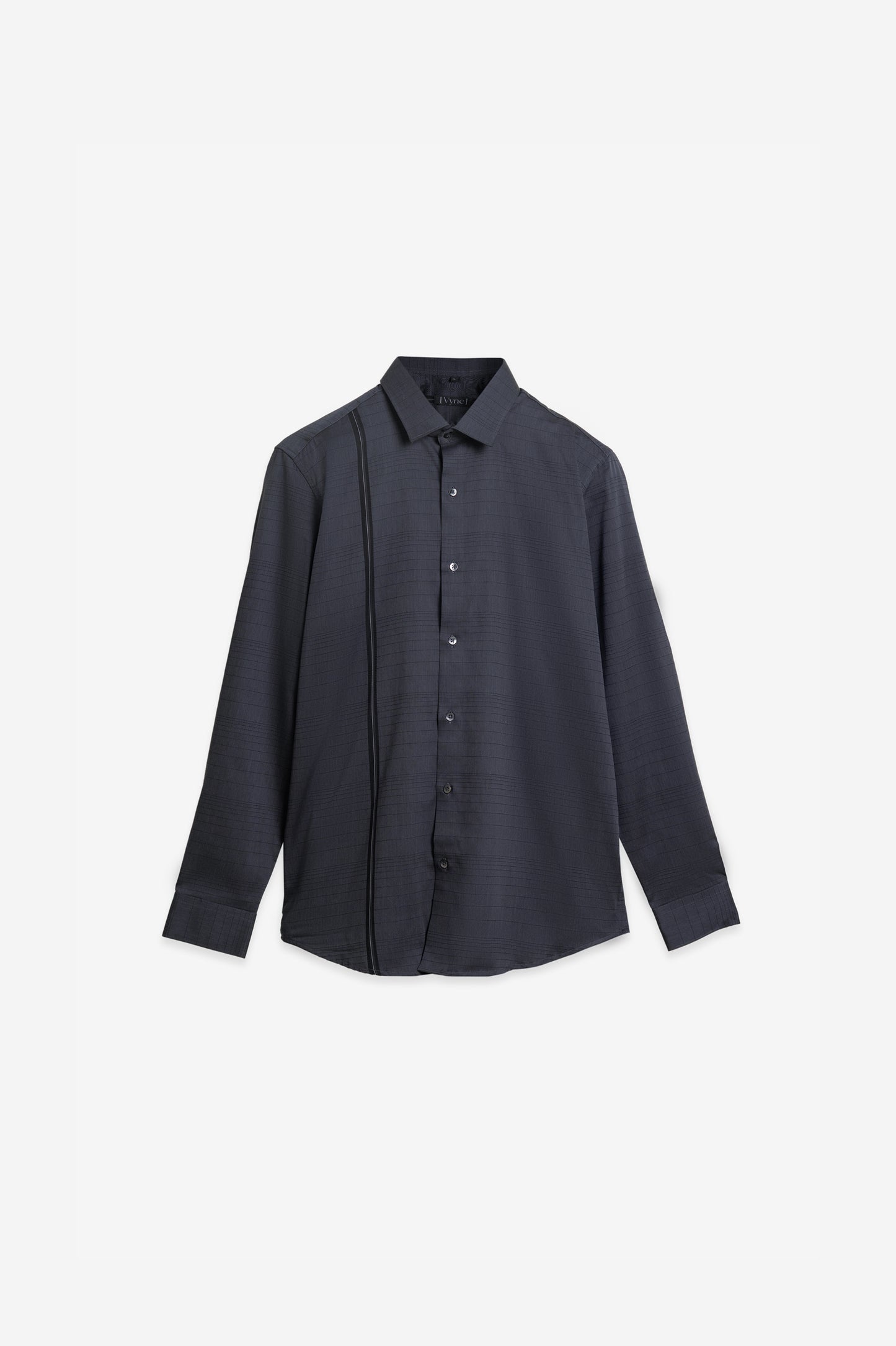 Jacquard Sophistication Navy Textural Mastery Shirt. Vyne by Urban Thing.