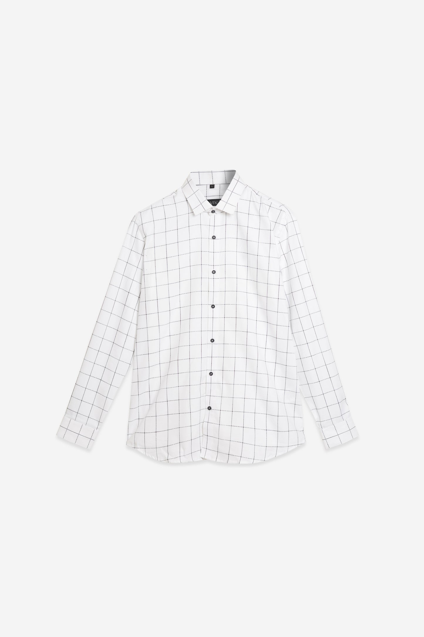 Grid Perfection White Jacquard Cotton Premium Shirt. Vyne by Urban Thing.