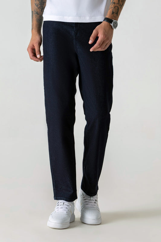 Cotton Raw Blue Relaxed Straight Indigo Jeans