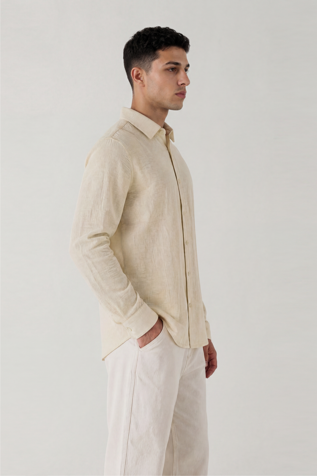 Olive Green Double Cloth Solid Shirt – Regular Fit