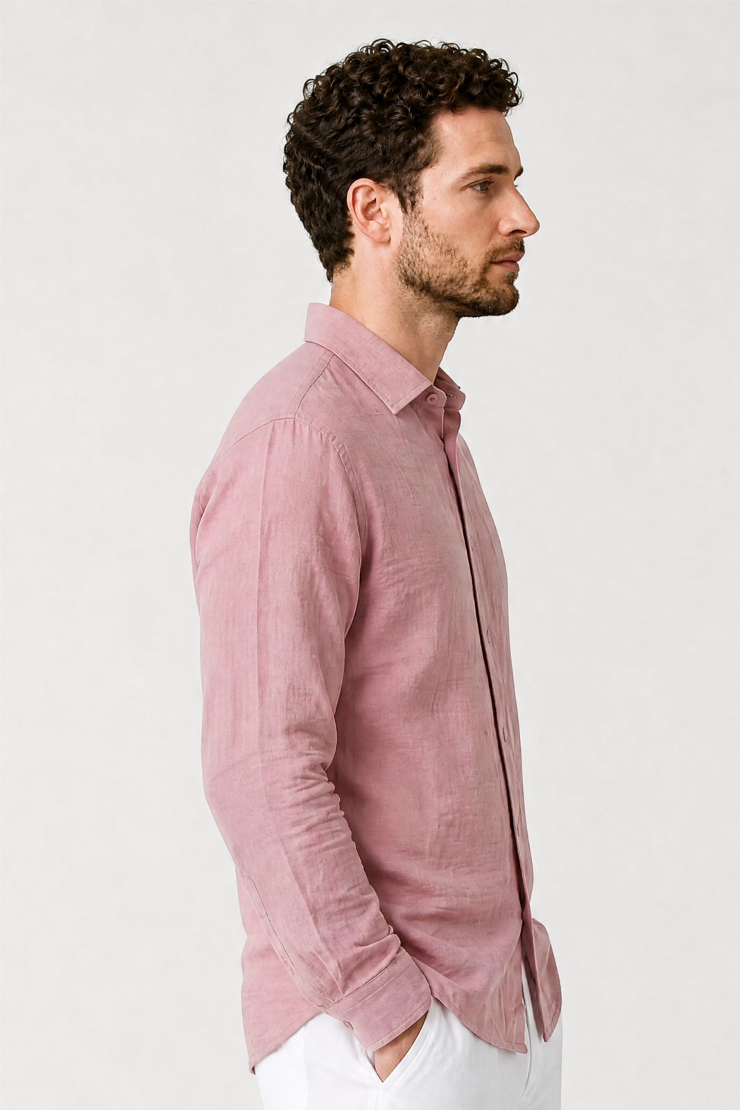 Pink Double Cloth Solid Shirt – Regular Fit
