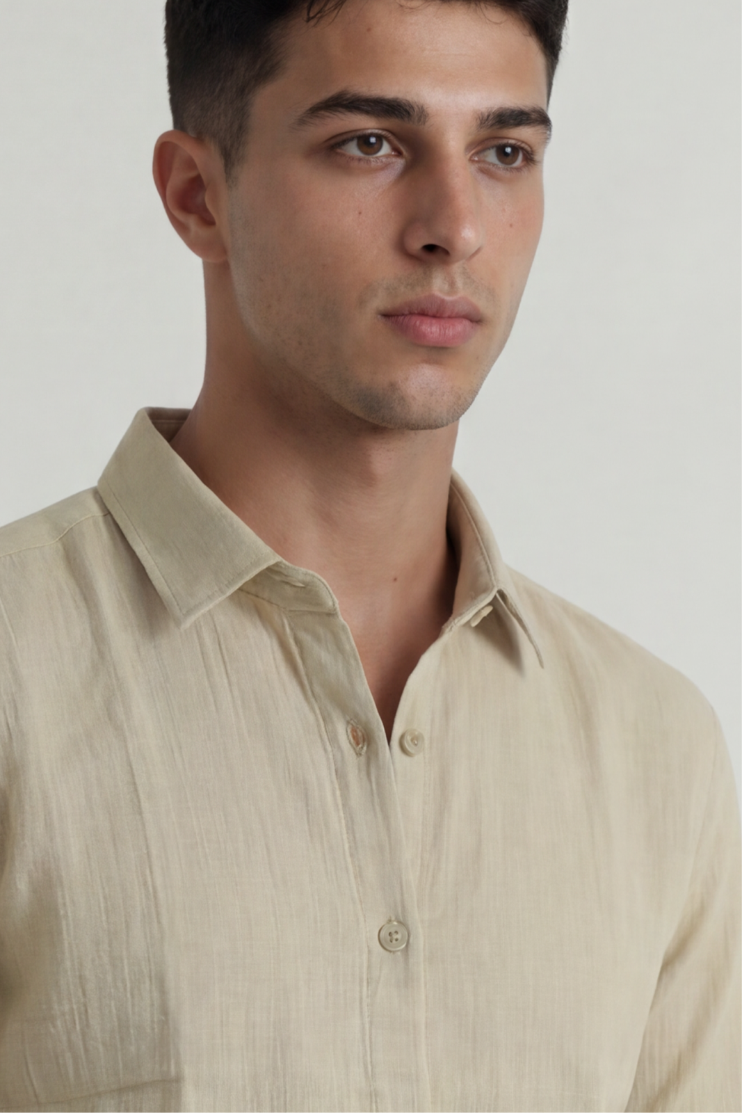 Olive Green Double Cloth Solid Shirt – Regular Fit