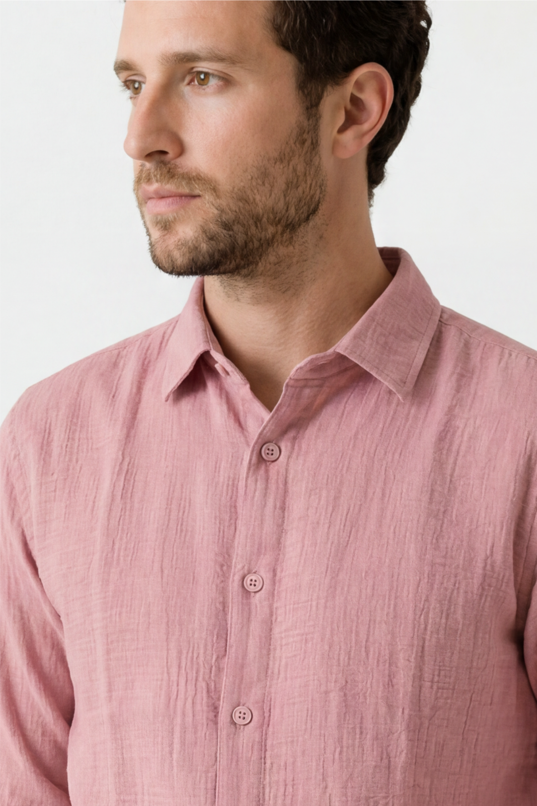Pink Double Cloth Solid Shirt – Regular Fit
